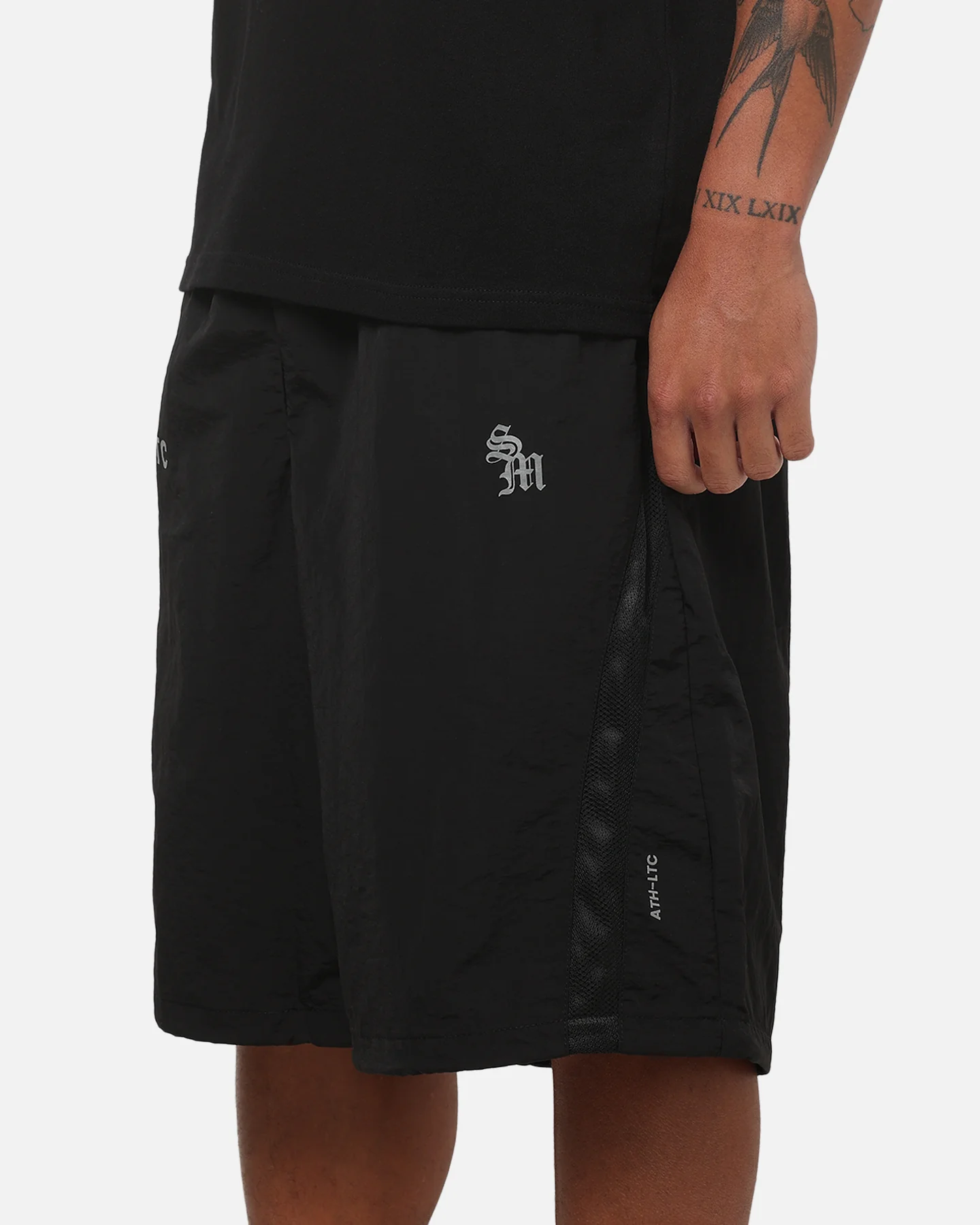 Saint Morta Athltc S2 Baggy Track Shorts Black - Image 3