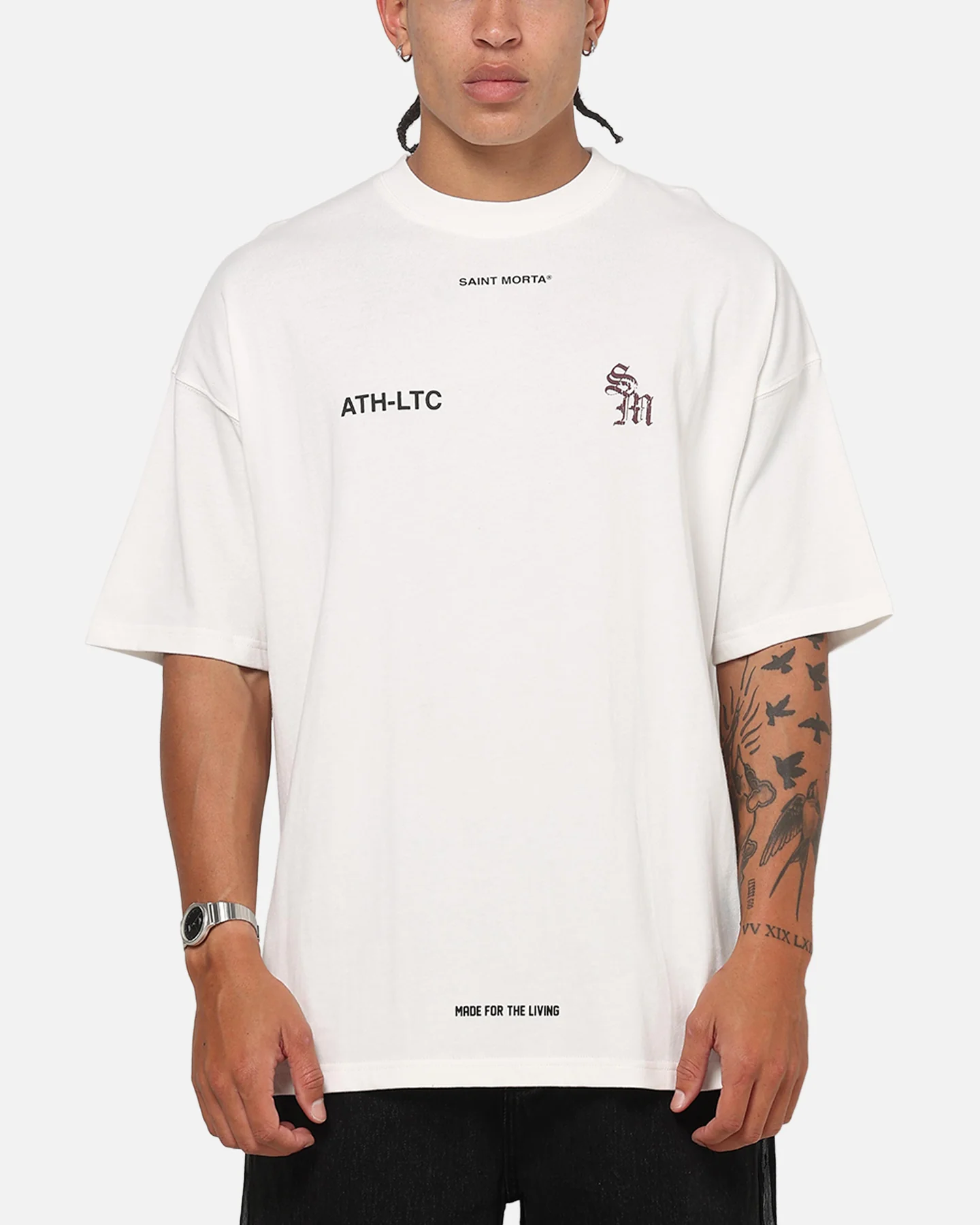 Saint Morta ATHLTC S4 Boxy T-Shirt Off White - Image 2