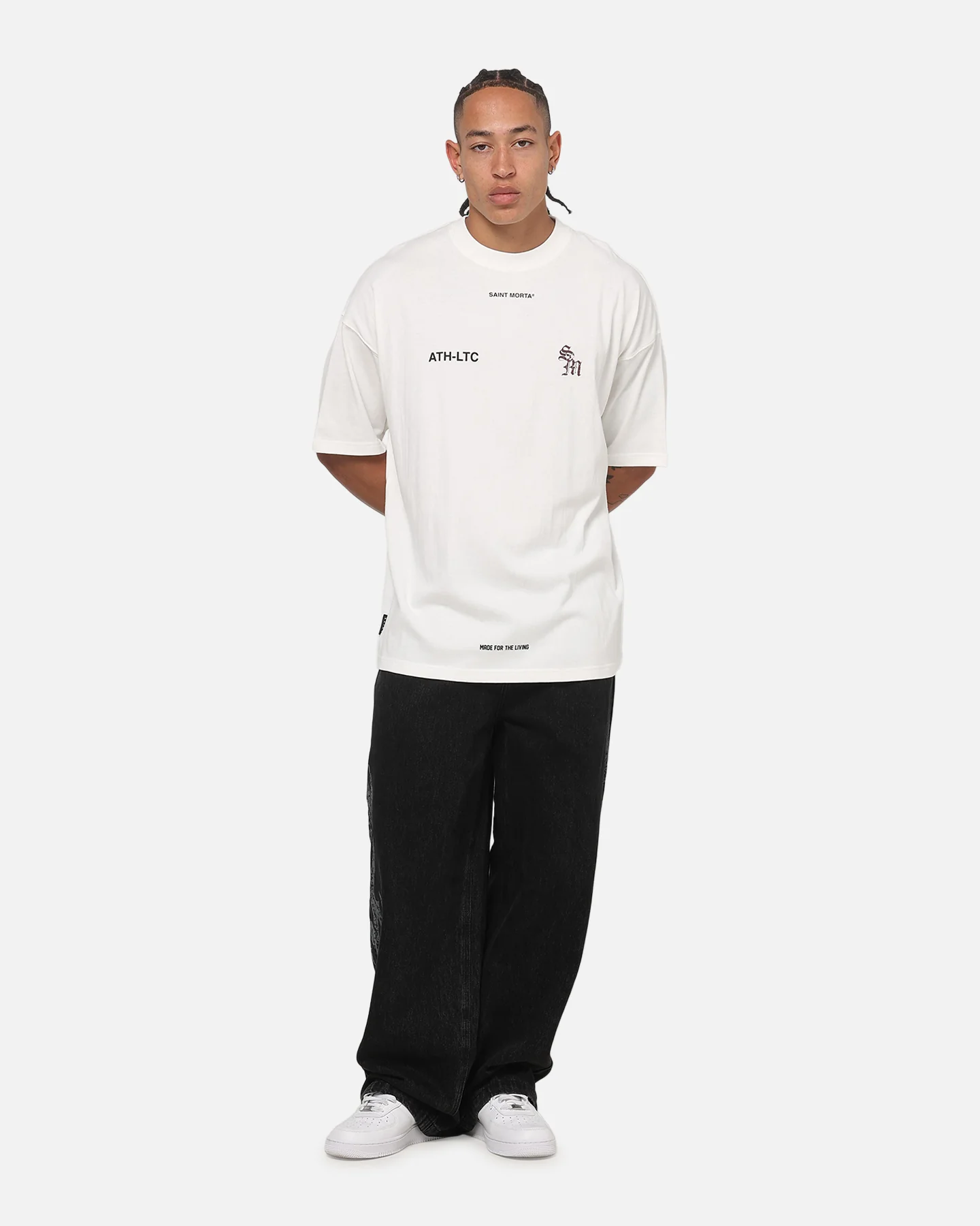 Saint Morta ATHLTC S4 Boxy T-Shirt Off White - Image 3