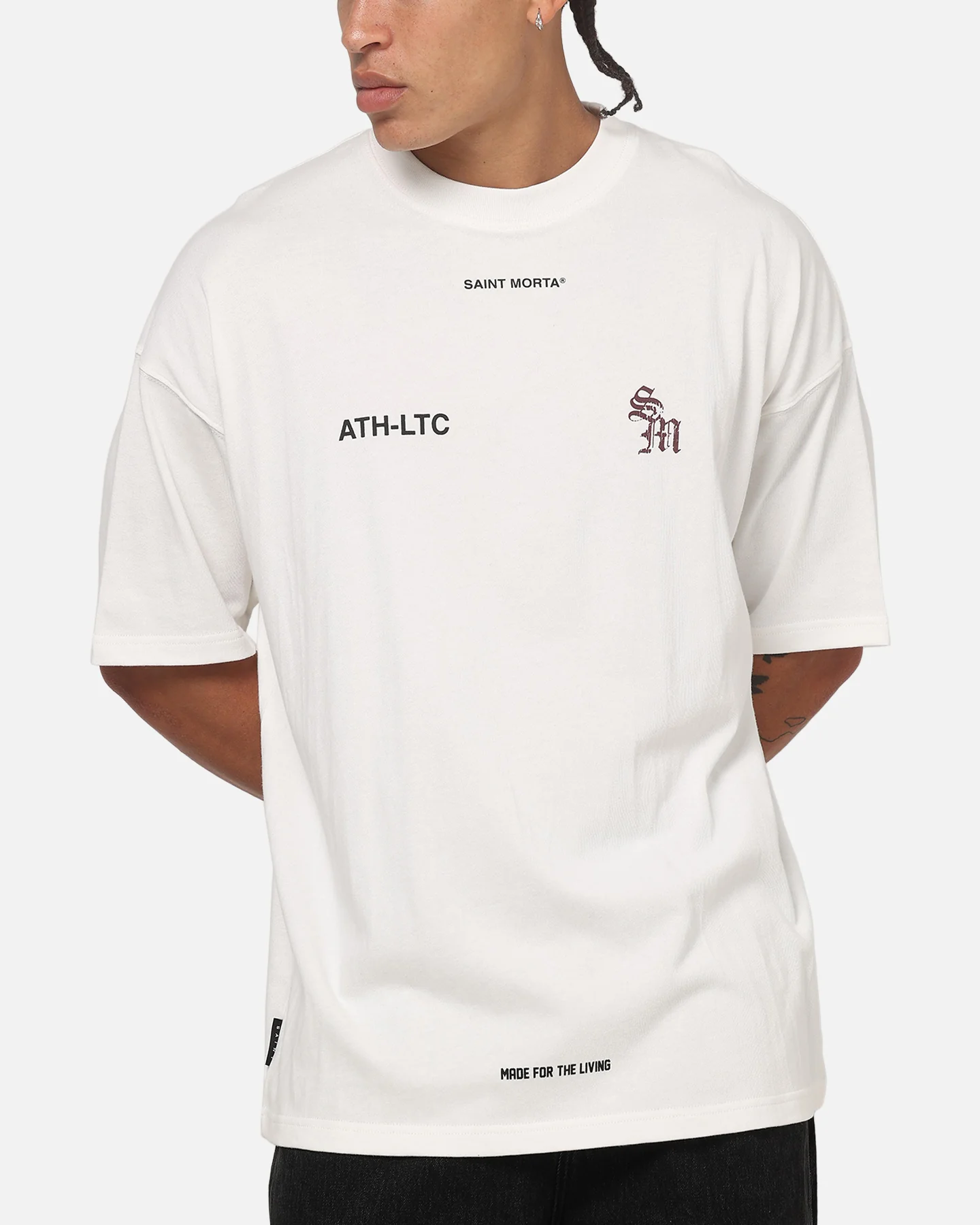 Saint Morta ATHLTC S4 Boxy T-Shirt Off White - Image 7