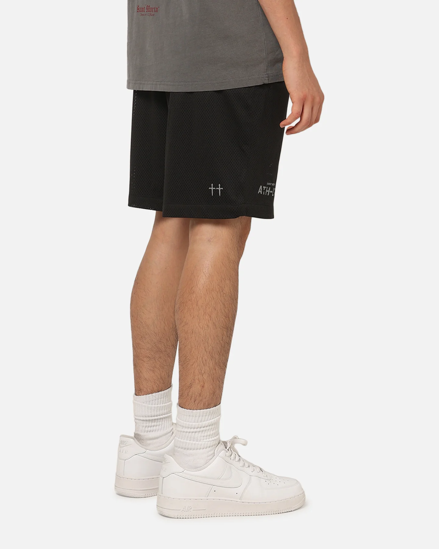 Saint Morta Athltc S4 Mesh Shorts Black - Image 5