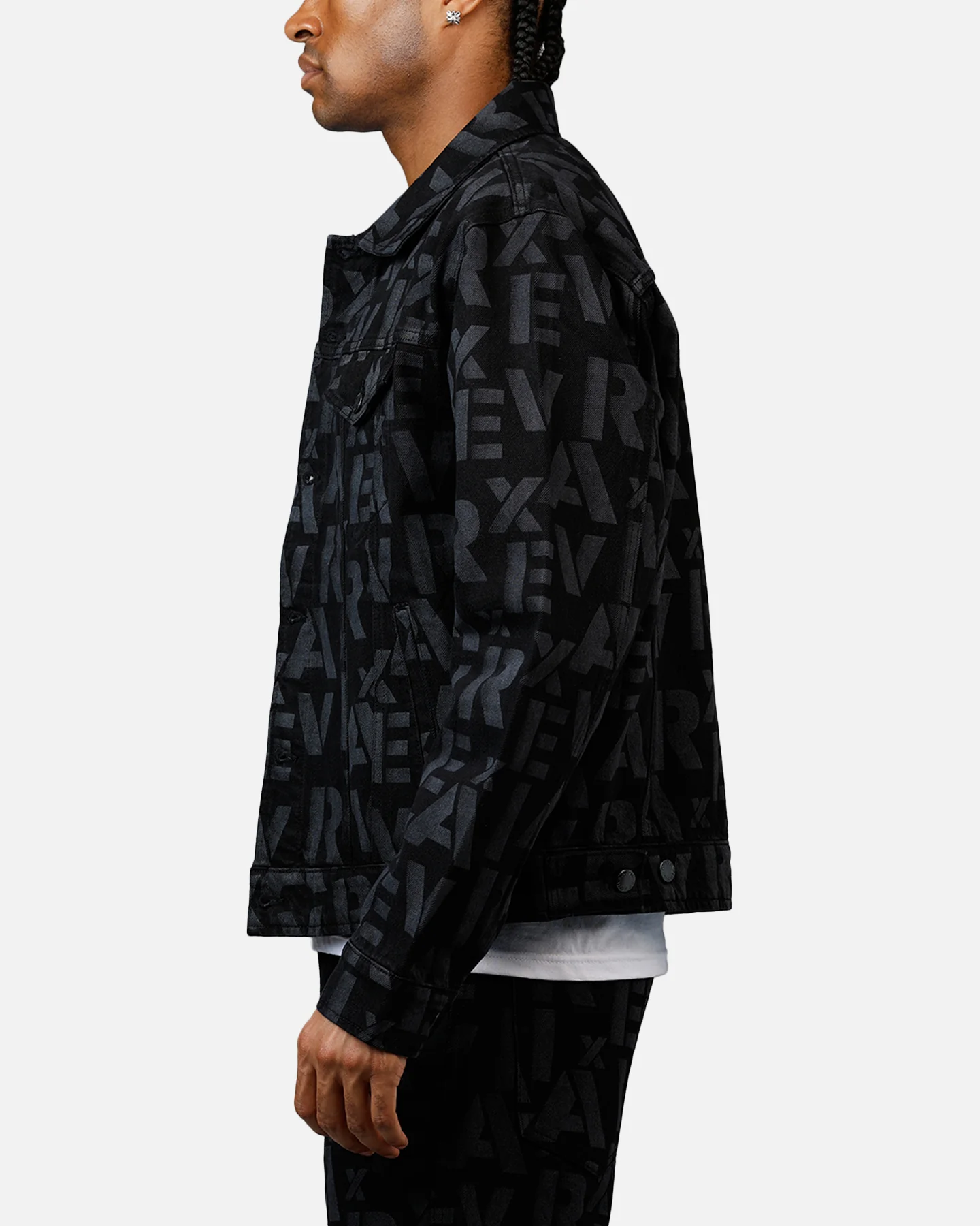 Avirex Monogram Denim Jacket Black - Image 5