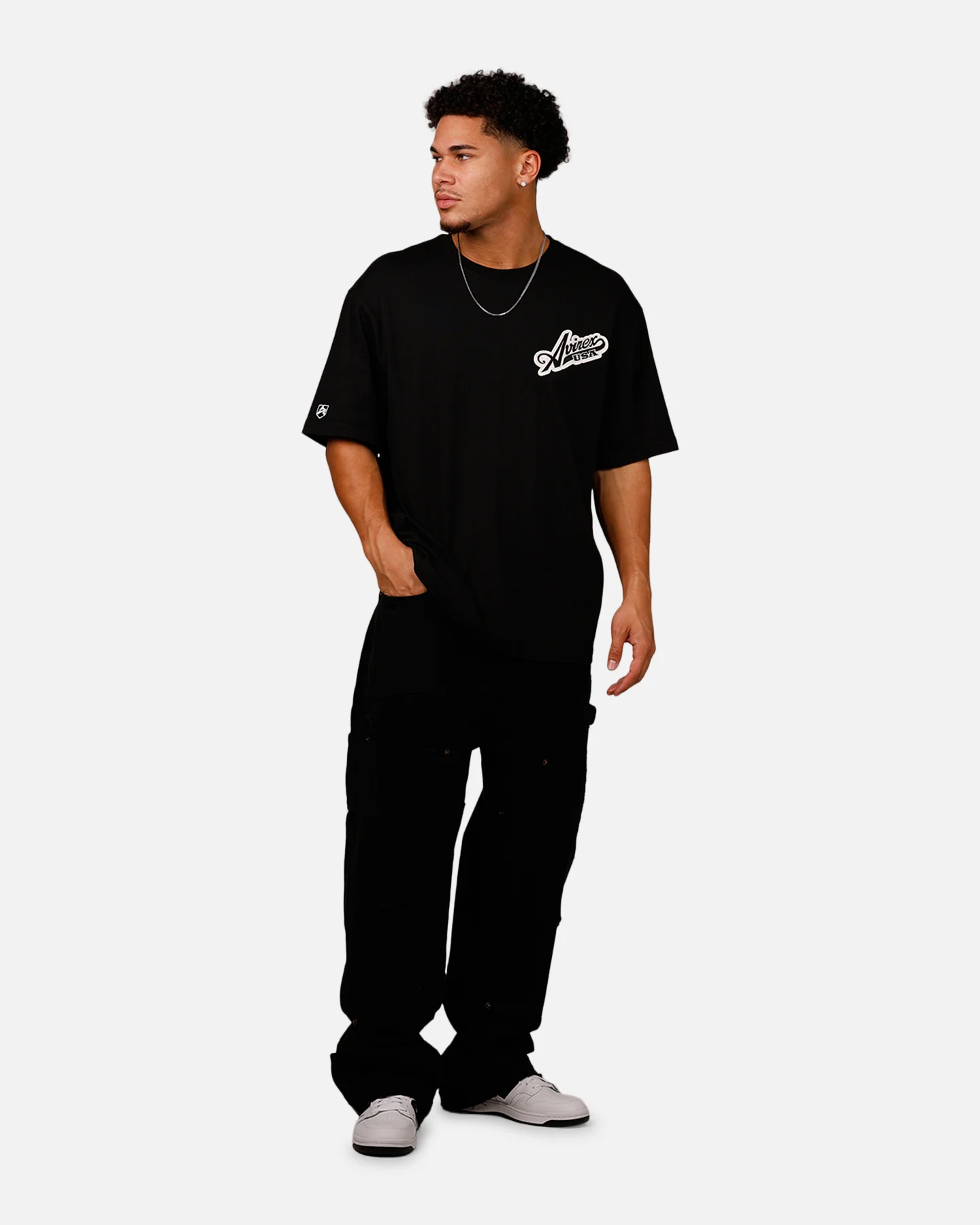 Avirex Script T-Shirt Black - Image 3
