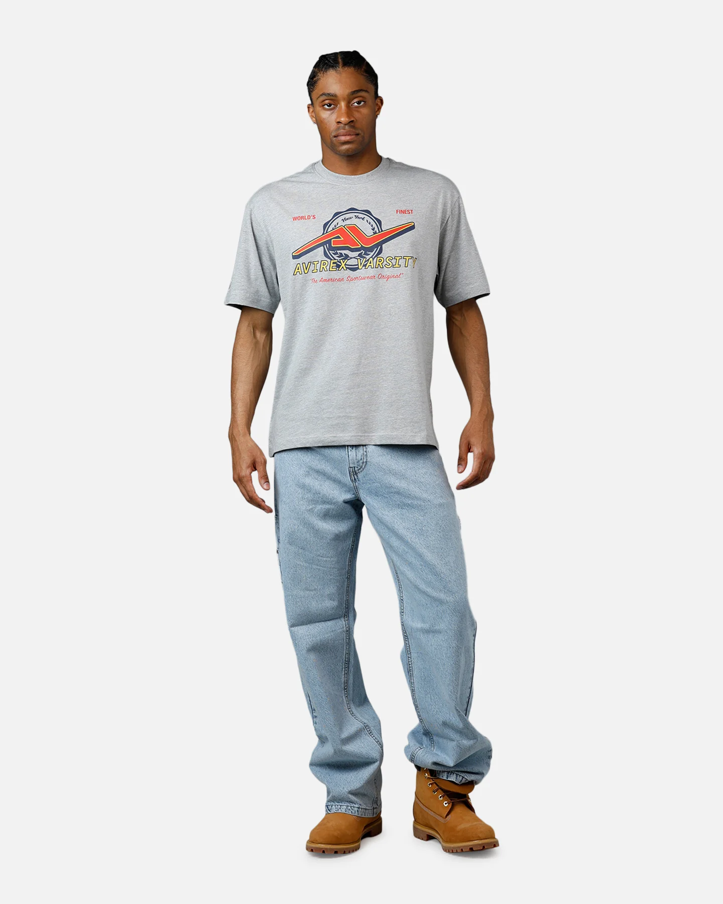 Avirex University T-Shirt Heather Grey - Image 3