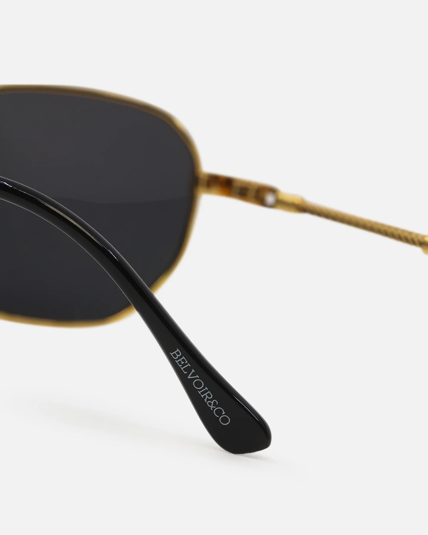 Belvoir & Co Maxwell Sunglasses Gold/Black - Image 4