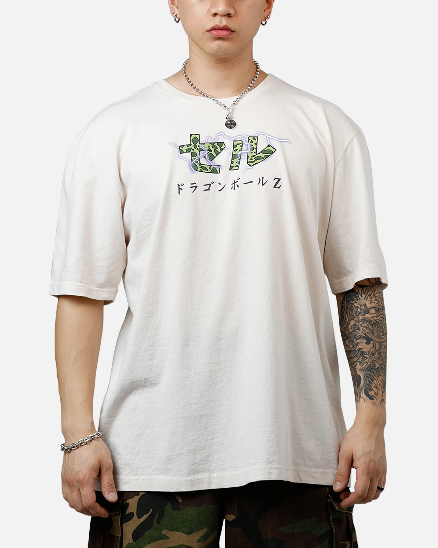 Bioworld Dragon Ball Z Perfect Cell T-Shirt Off White - Image 2