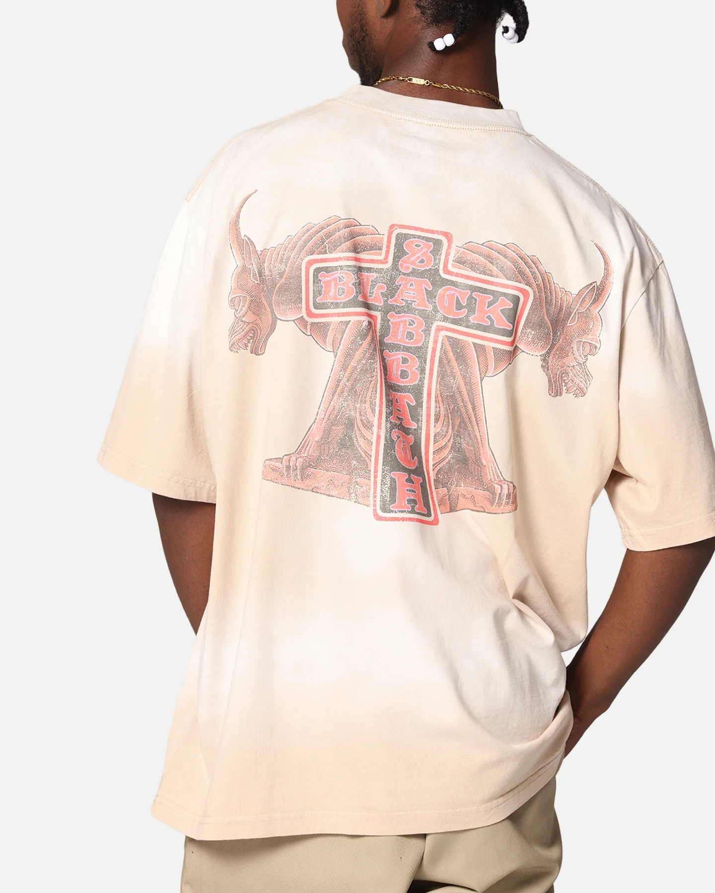 Black Sabbath The Cross Vintage T-Shirt Sand - Image 8