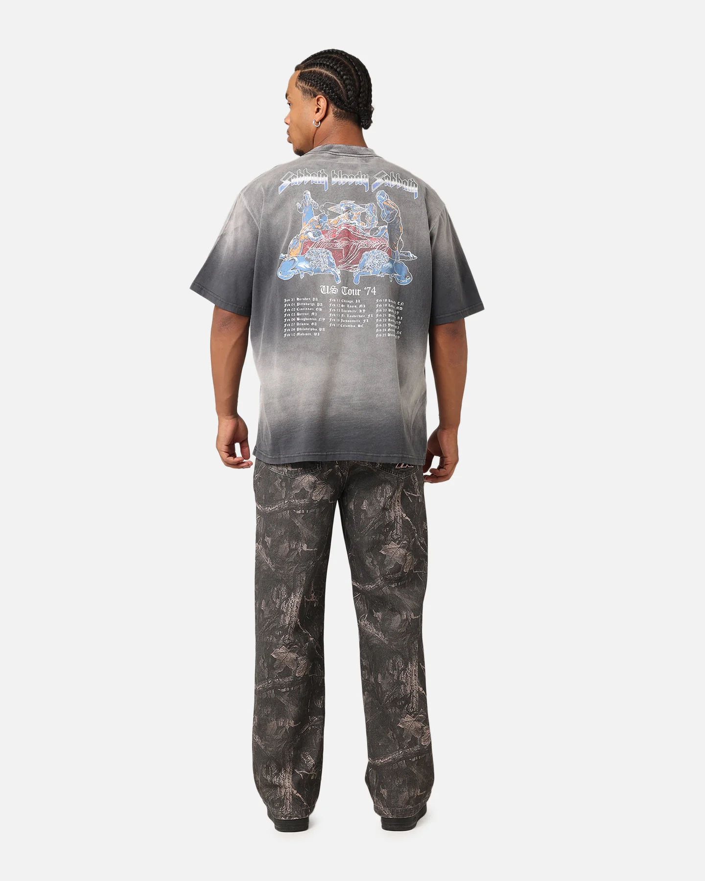 Black Sabbath Tour '74 Sunfade T-Shirt Black Wash - Image 3