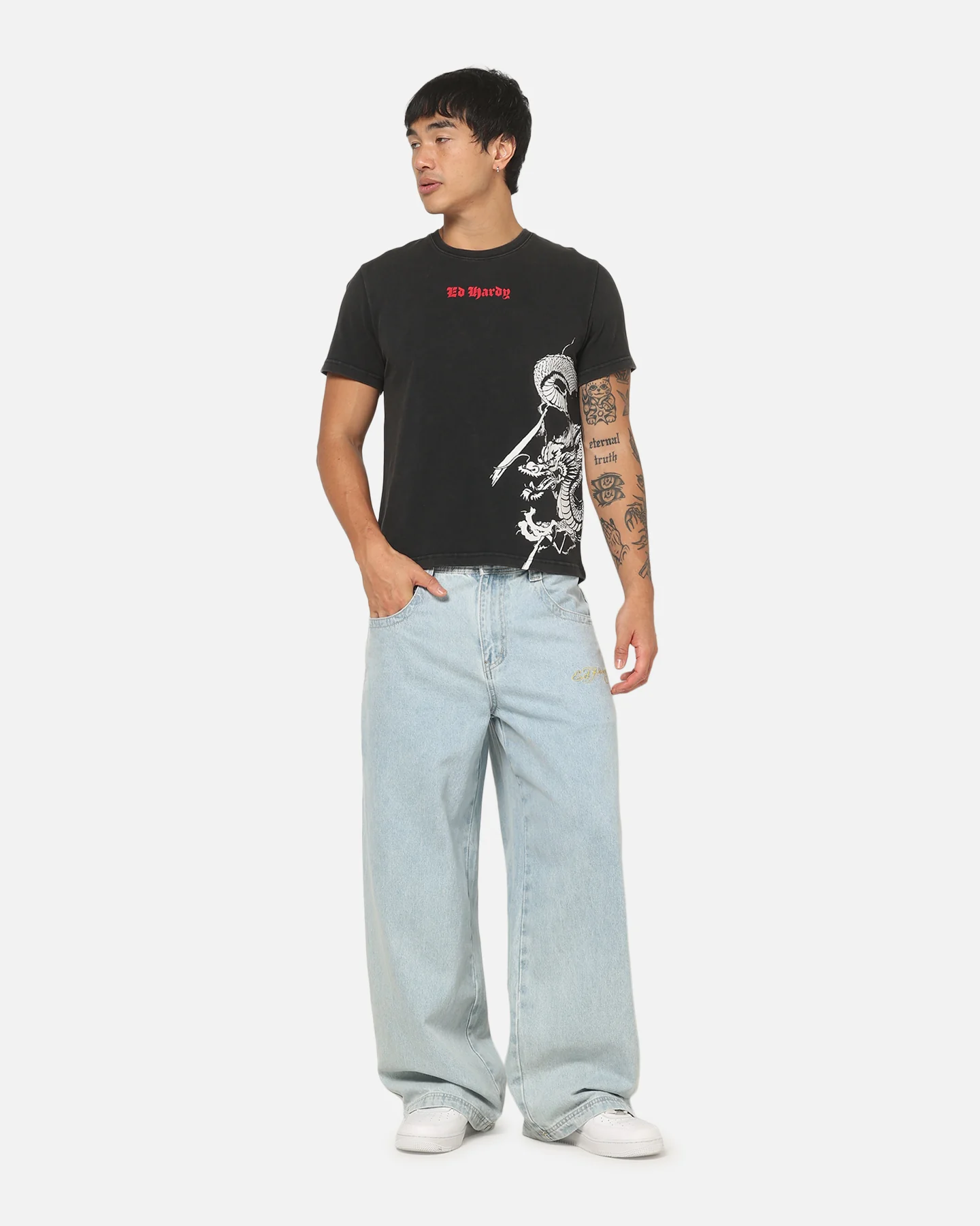 Ed Hardy Blaze T-Shirt Black - Image 3