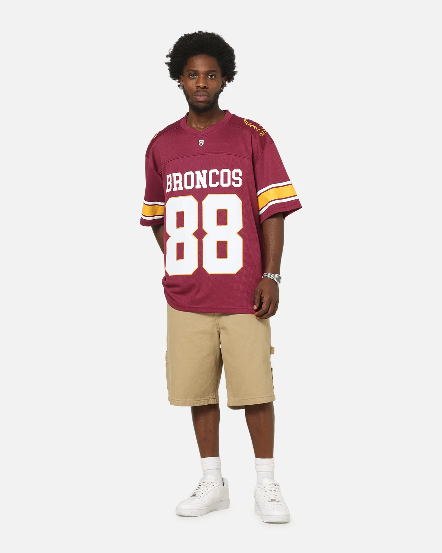 Bleacher Athletic Brisbane Broncos NRL Gridiron Mesh Jersey Official Team Color - Image 3