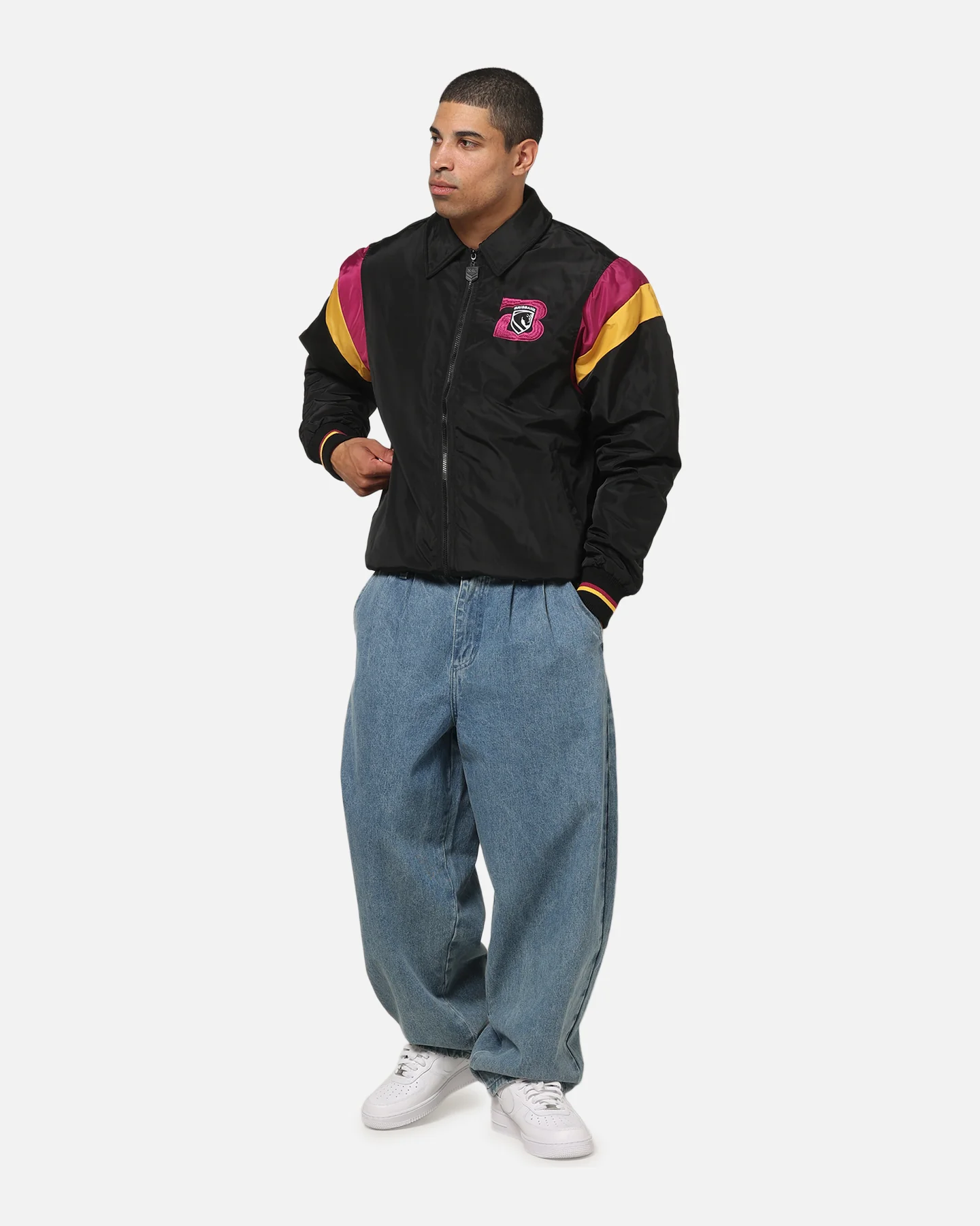 Bleacher Athletic Brisbane Broncos NRL Legacy Baseball Jacket Black - Image 3