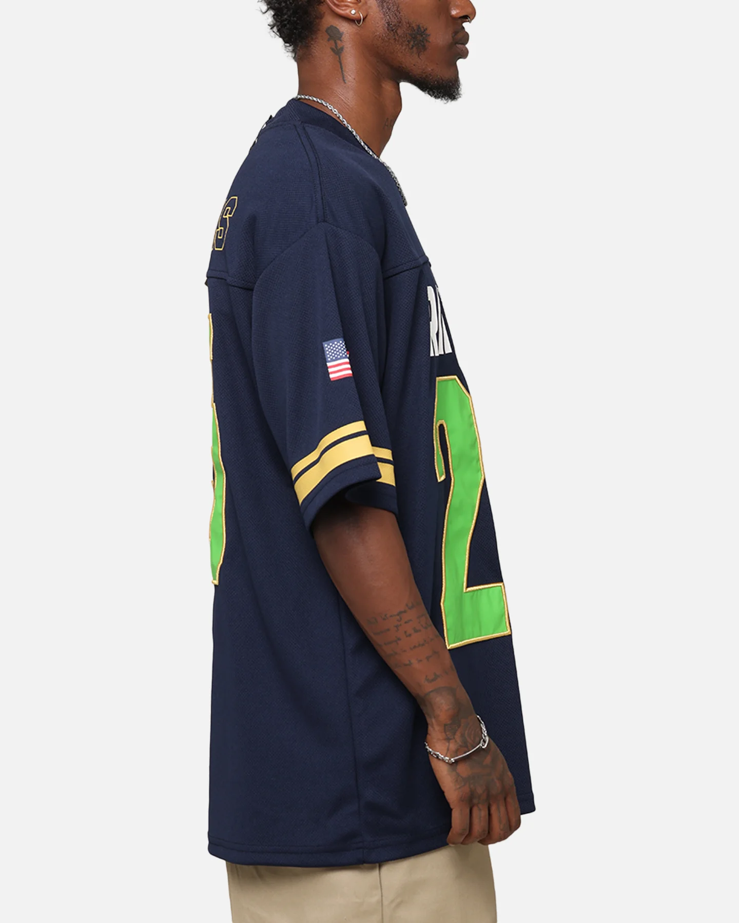 Bleacher Athletic Canberra Raiders NRL 2025 Las Vegas Round Grid Iron T-Shirt Official Team Colour - Image 5