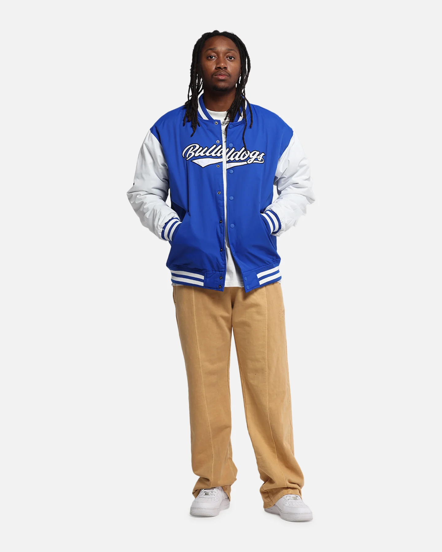 Bleacher Athletic Canterbury-Bankstown Bulldogs NRL 1908 Baseball Varsity Jacket Official Team Colour - Image 2