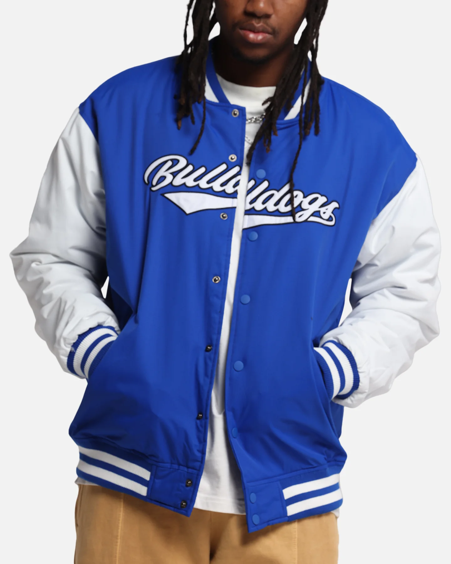 Bleacher Athletic Canterbury-Bankstown Bulldogs NRL 1908 Baseball Varsity Jacket Official Team Colour - Image 6