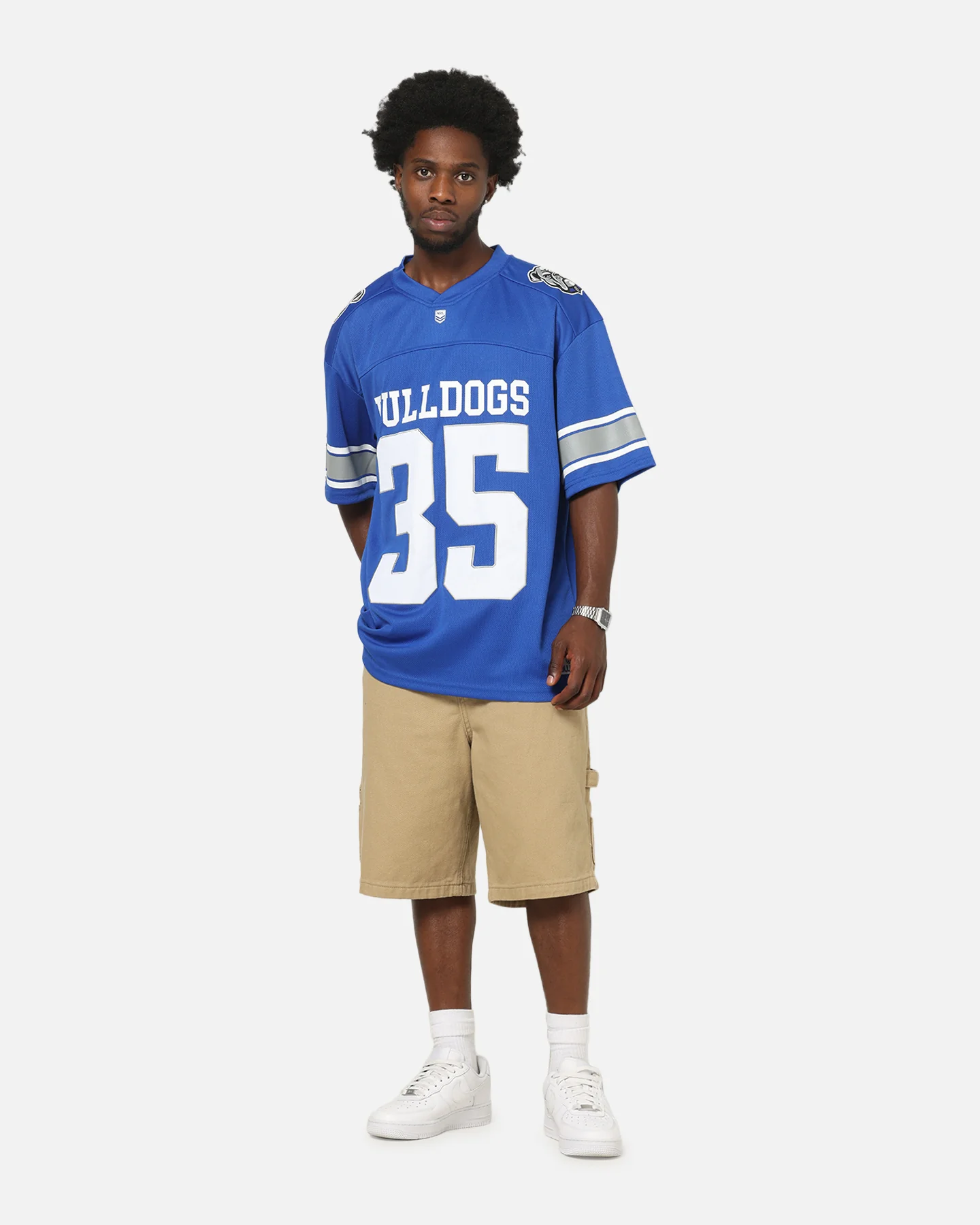 Bleacher Athletic Canterbury-Bankstown Bulldogs NRL Gridiron Mesh Jersey Official Team Color - Image 3