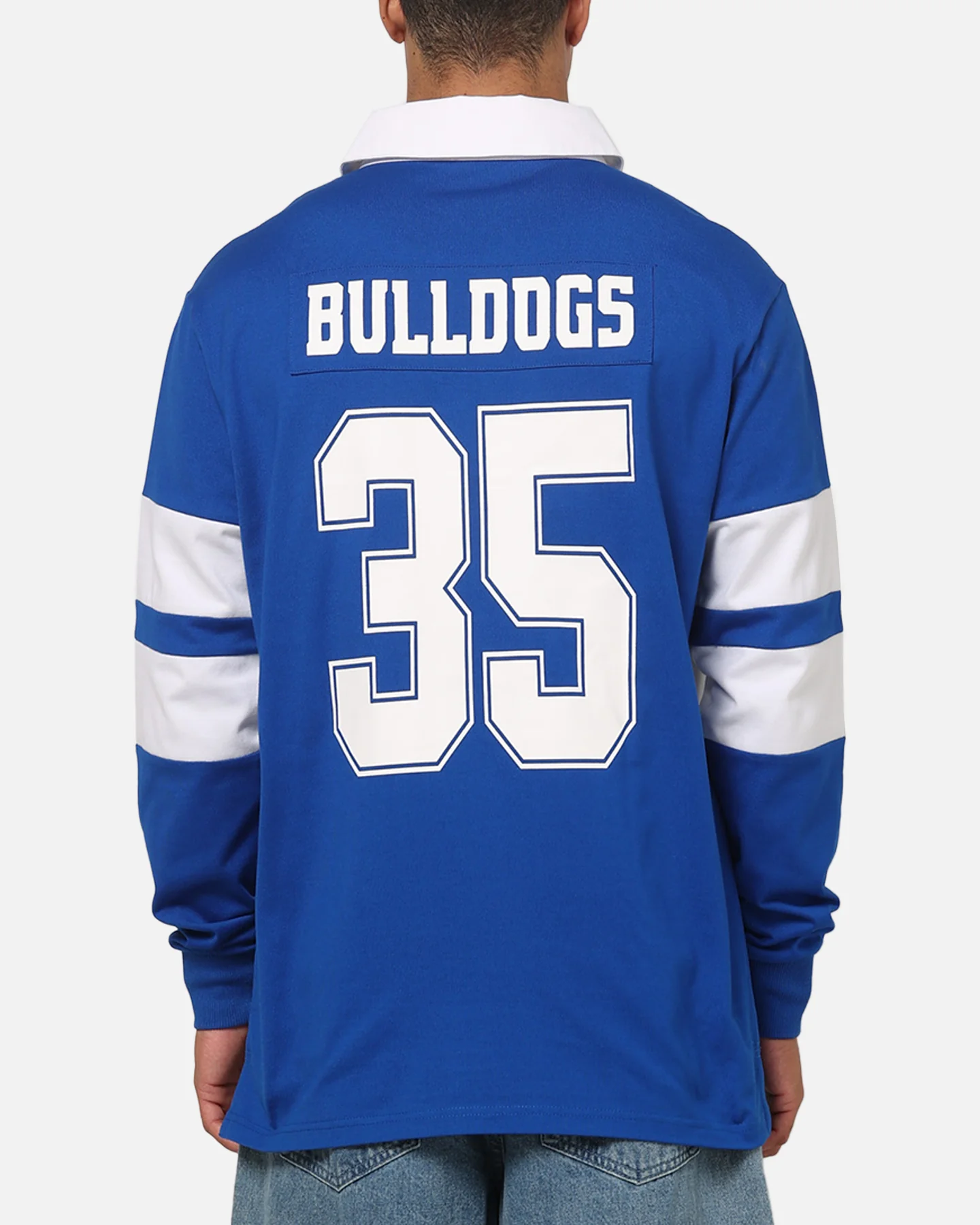 Bleacher Athletic Canterbury-Bankstown Bulldogs NRL Legacy Rugby Polo Shirt Blue - Image 2