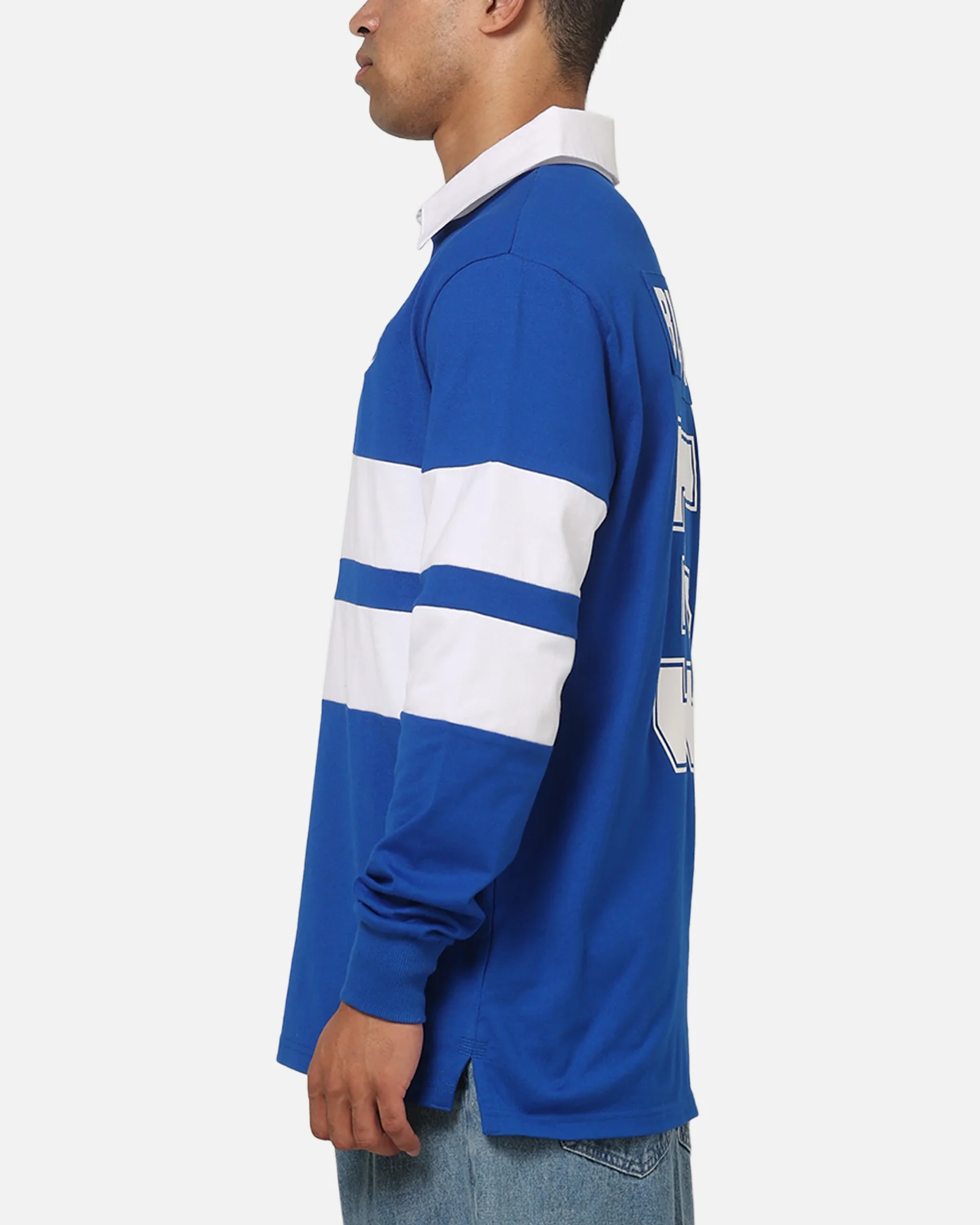 Bleacher Athletic Canterbury-Bankstown Bulldogs NRL Legacy Rugby Polo Shirt Blue - Image 6