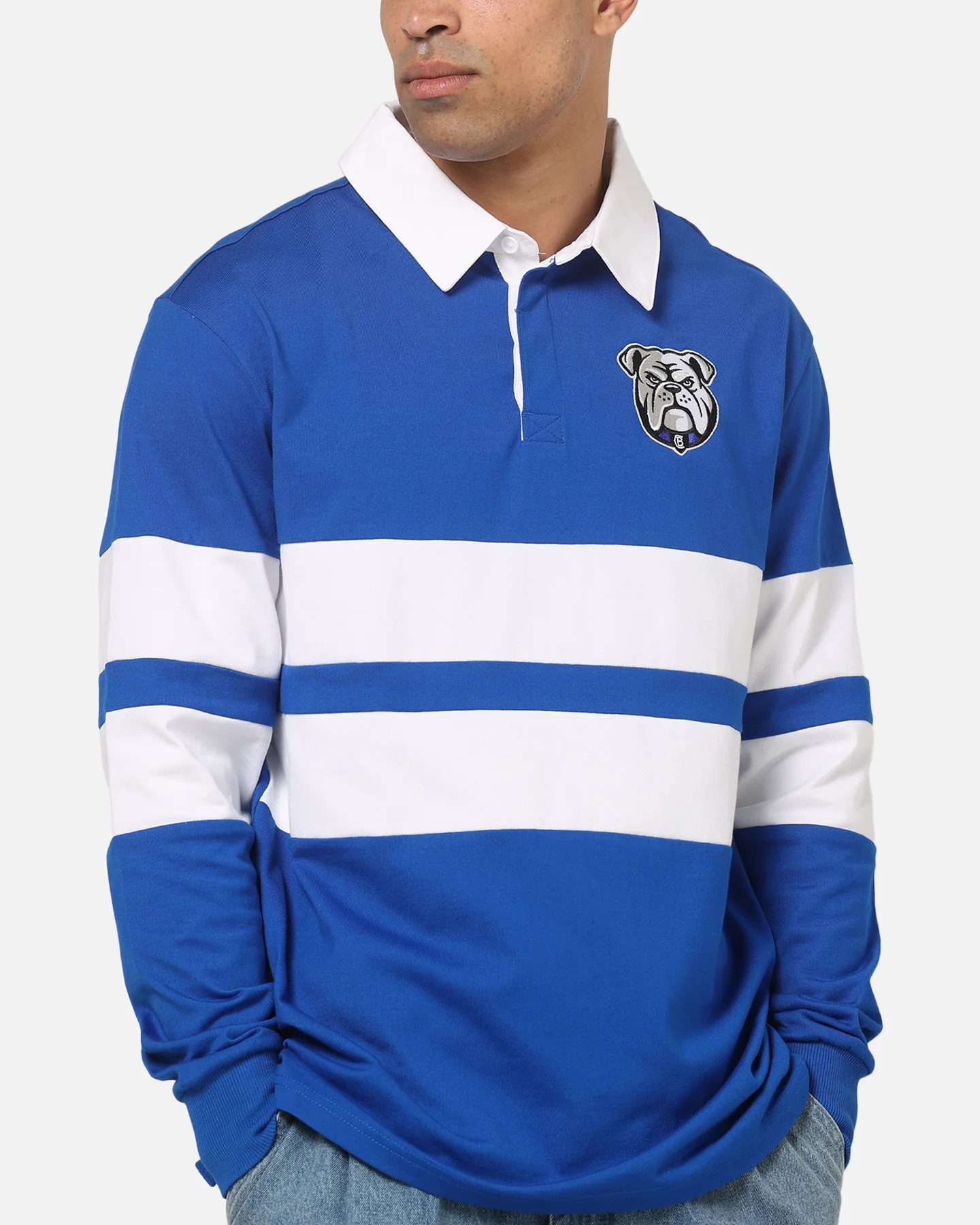 Bleacher Athletic Canterbury-Bankstown Bulldogs NRL Legacy Rugby Polo Shirt Blue - Image 7