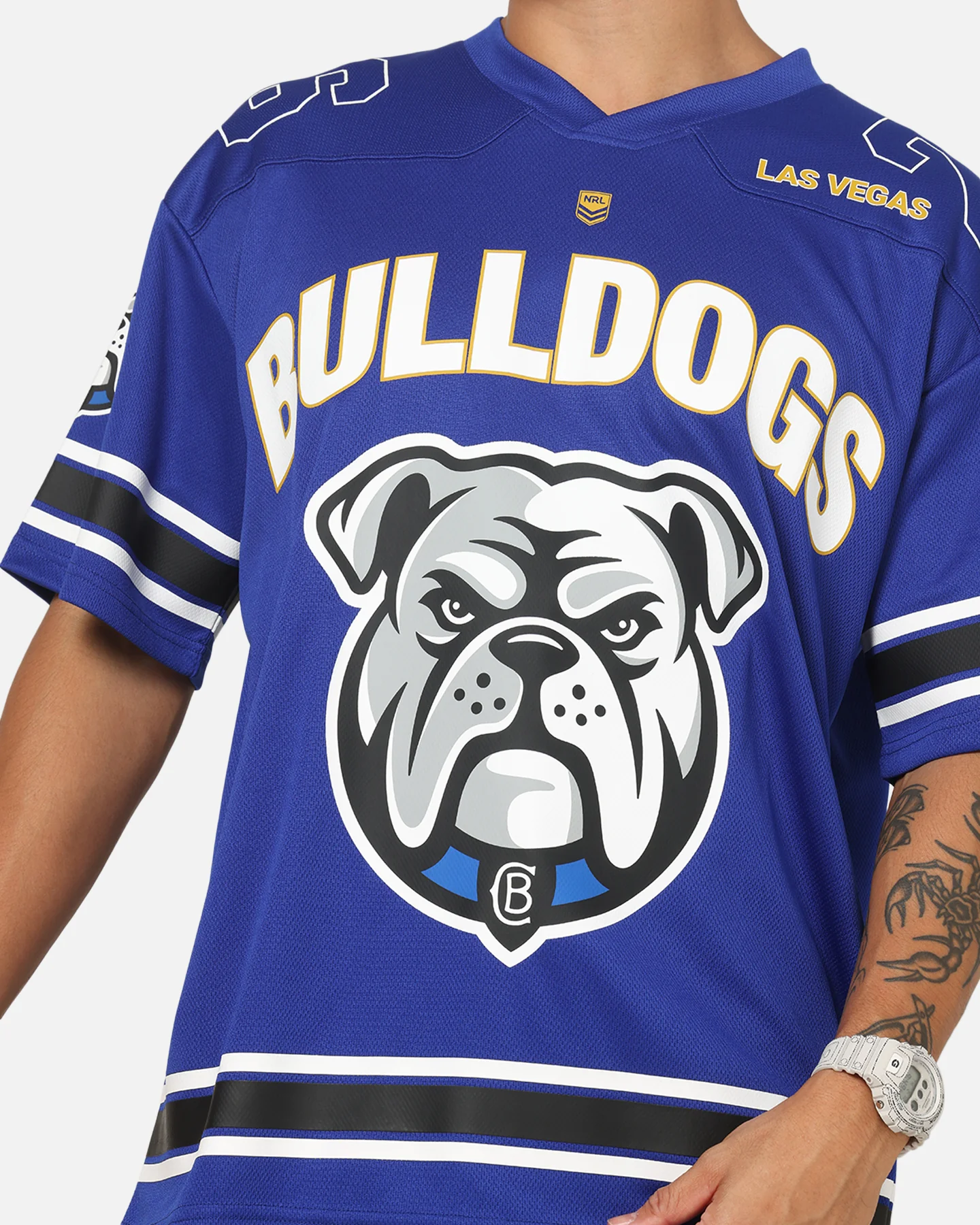 Bleacher Athletic Canterbury-Bankstown Bulldogs NRL Vegas Round 2026 Jersey Blue - Image 7