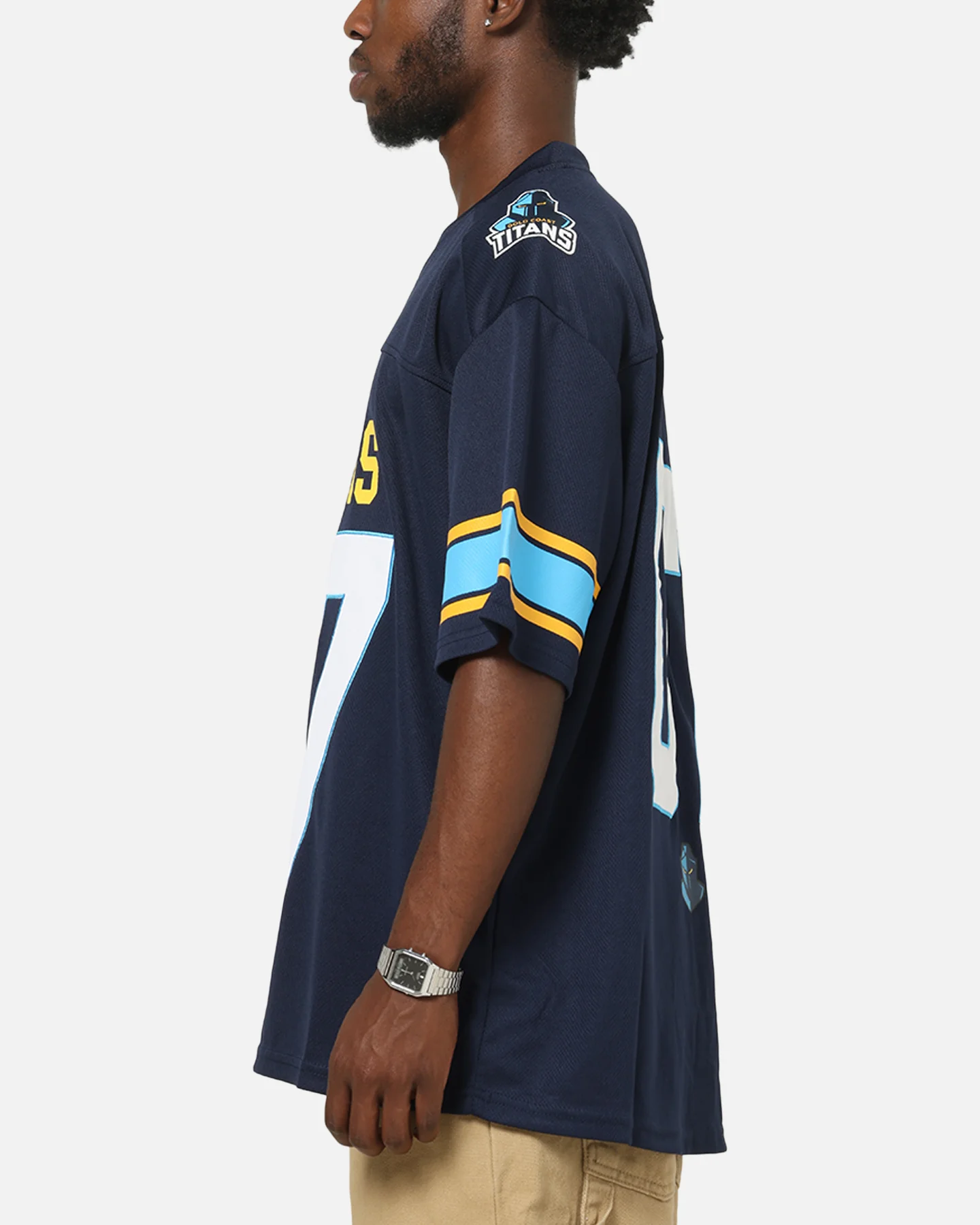 Bleacher Athletic Gold Coast Titans NRL Gridiron Mesh Jersey Official Team Color - Image 6