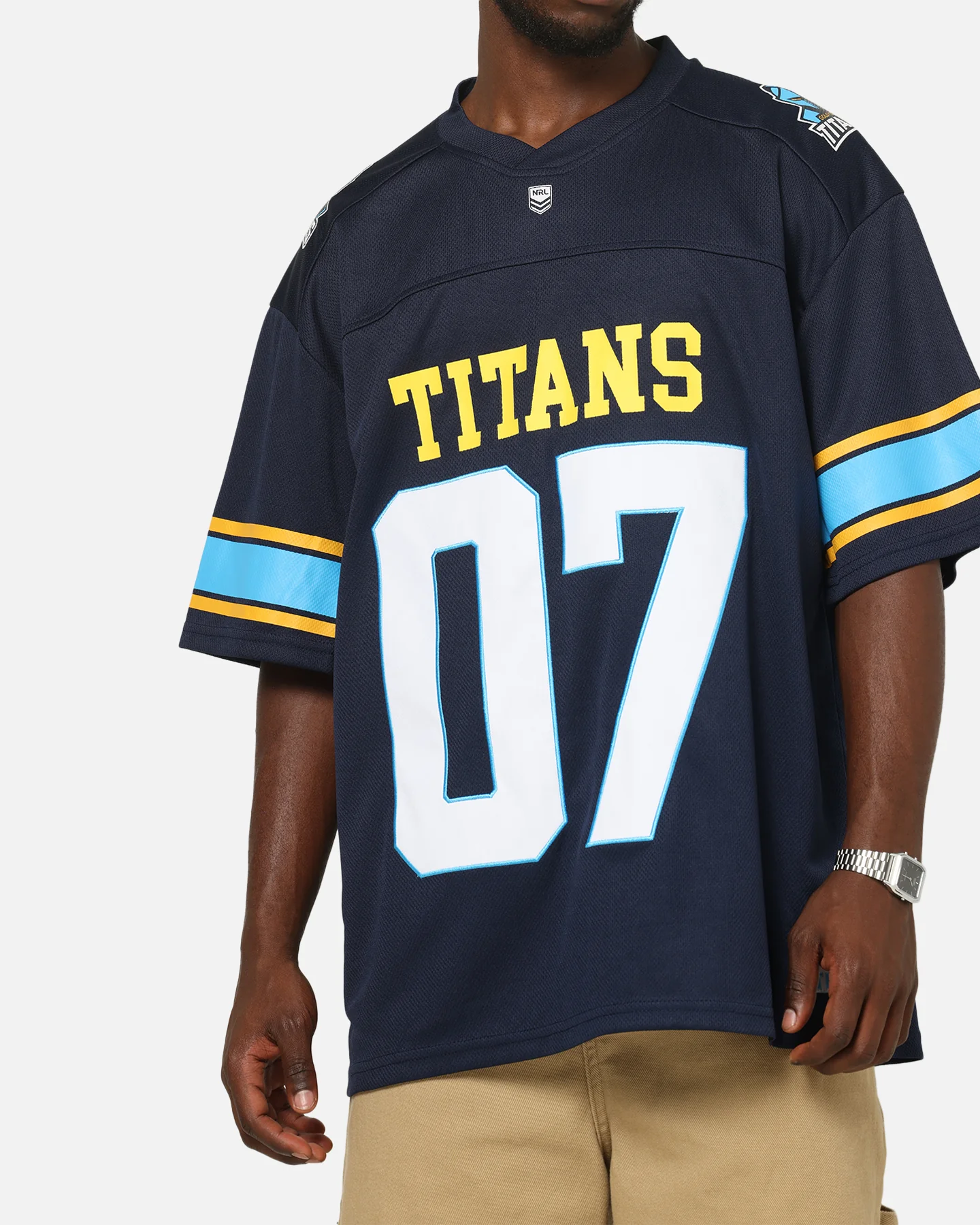 Bleacher Athletic Gold Coast Titans NRL Gridiron Mesh Jersey Official Team Color - Image 7