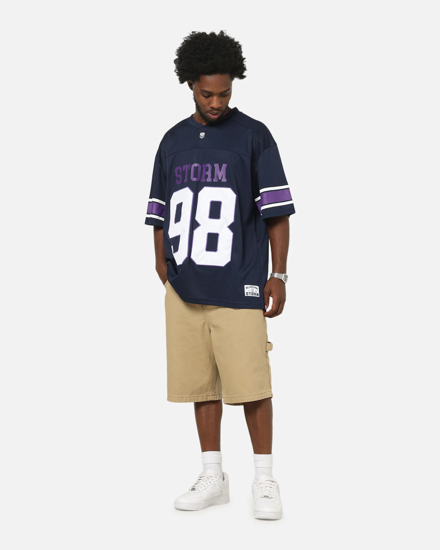 Bleacher Athletic Melbourne Storm NRL Gridiron Mesh Jersey Official Team Color - Image 3