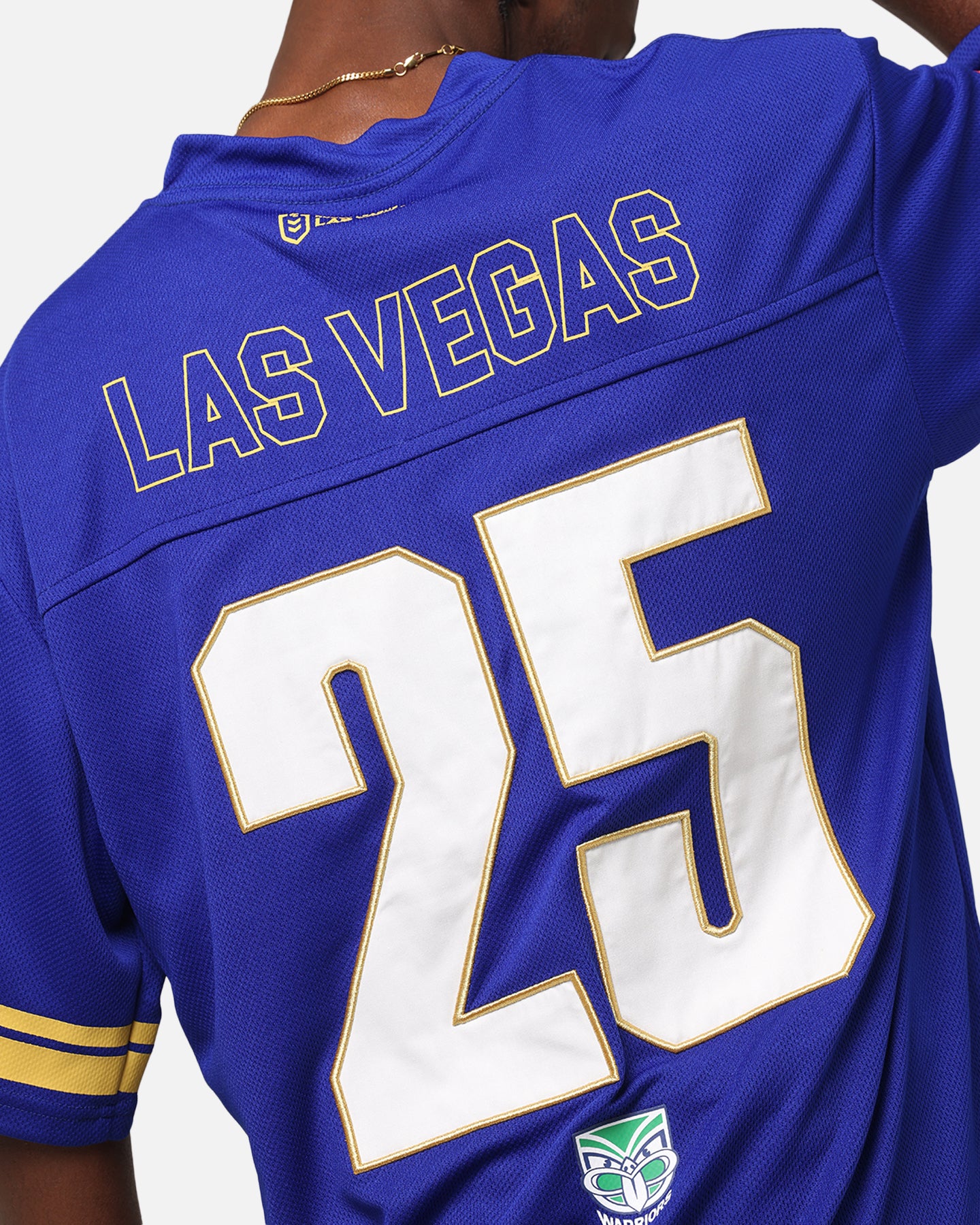 Bleacher Athletic New Zealand Warriors NRL 2025 Las Vegas Round Grid Iron T-Shirt Official Team Colour - Image 8