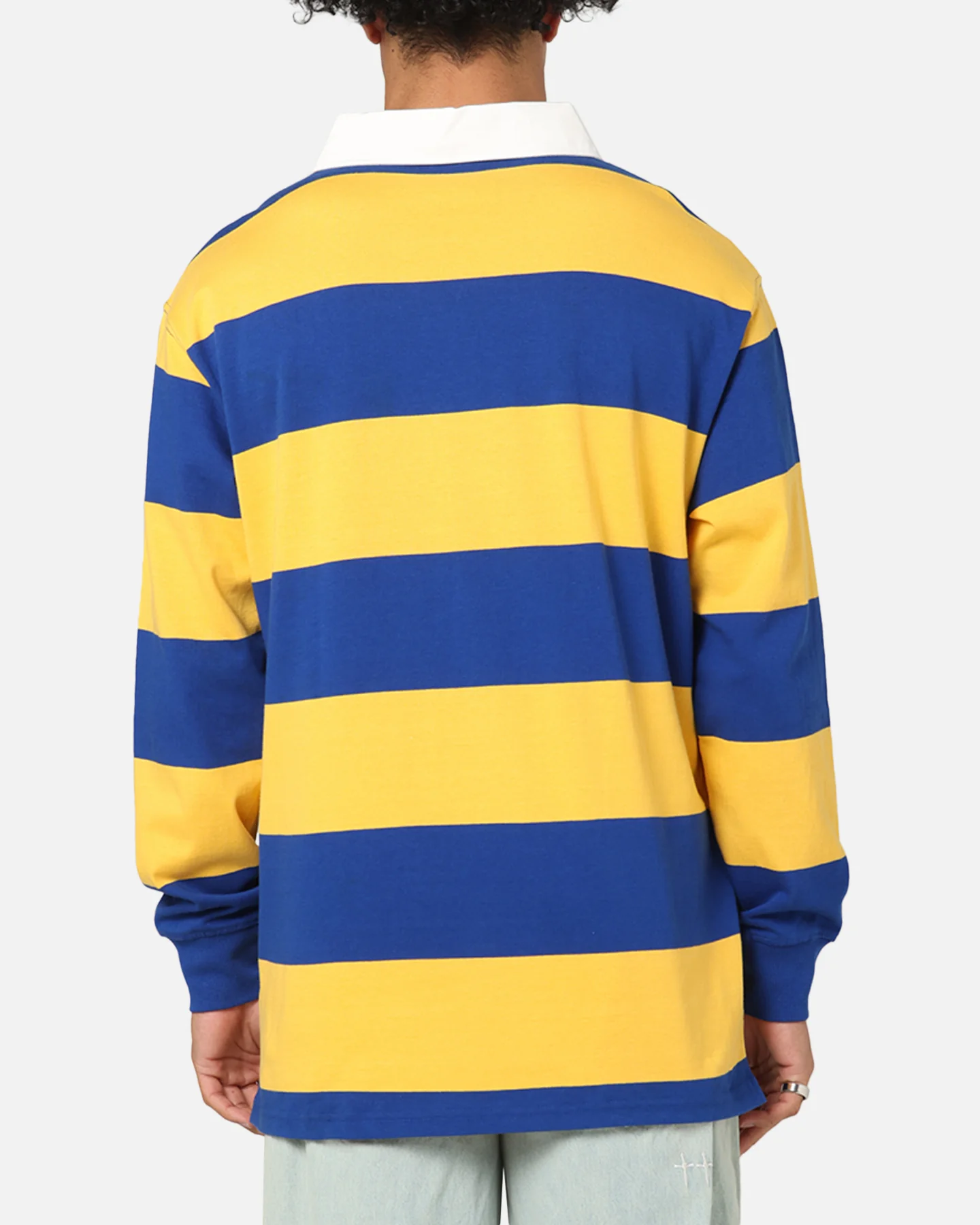 Bleacher Athletic Parramatta Eels NRL Stripe Rugby Polo Shirt Official Team Colour - Image 3