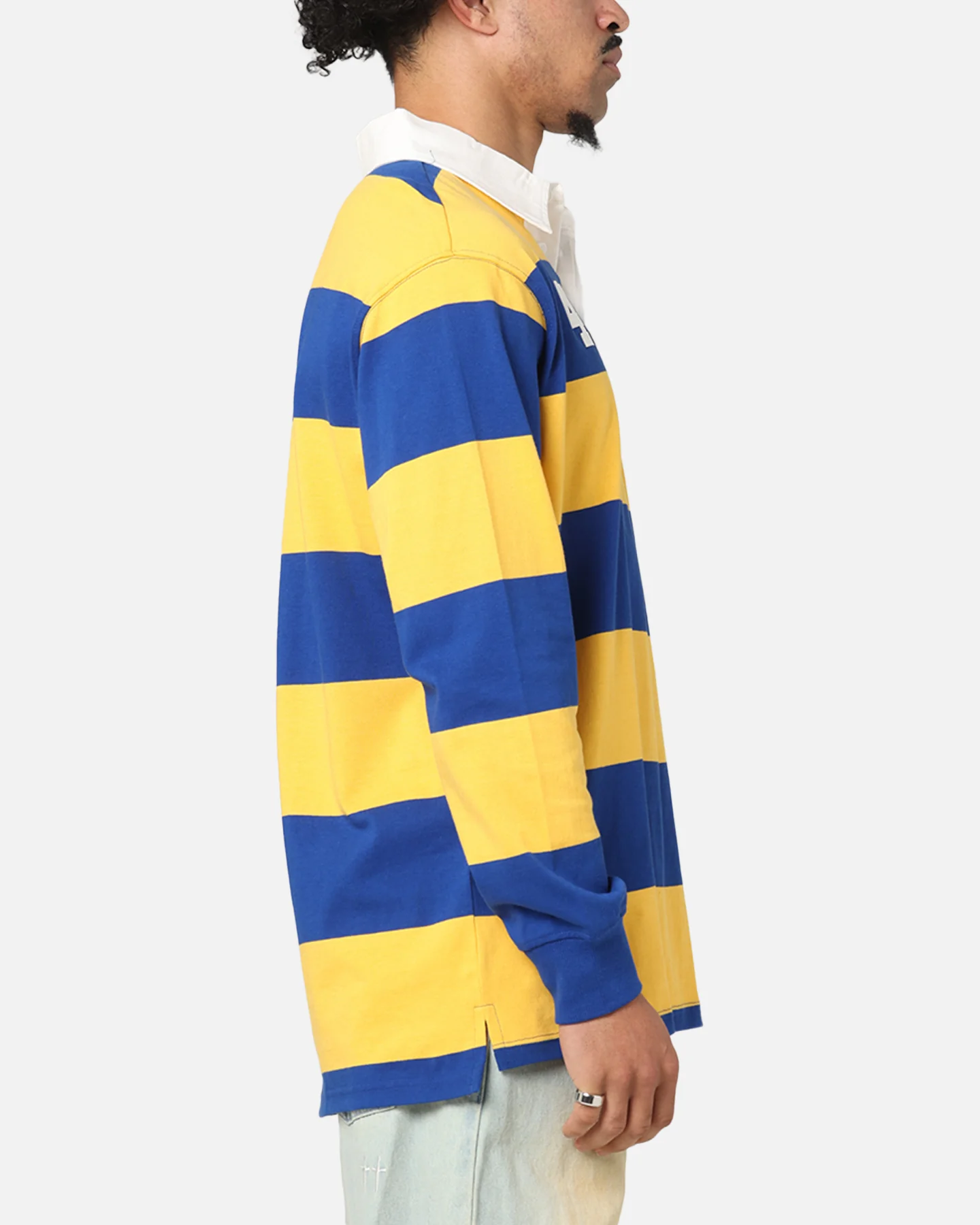 Bleacher Athletic Parramatta Eels NRL Stripe Rugby Polo Shirt Official Team Colour - Image 4