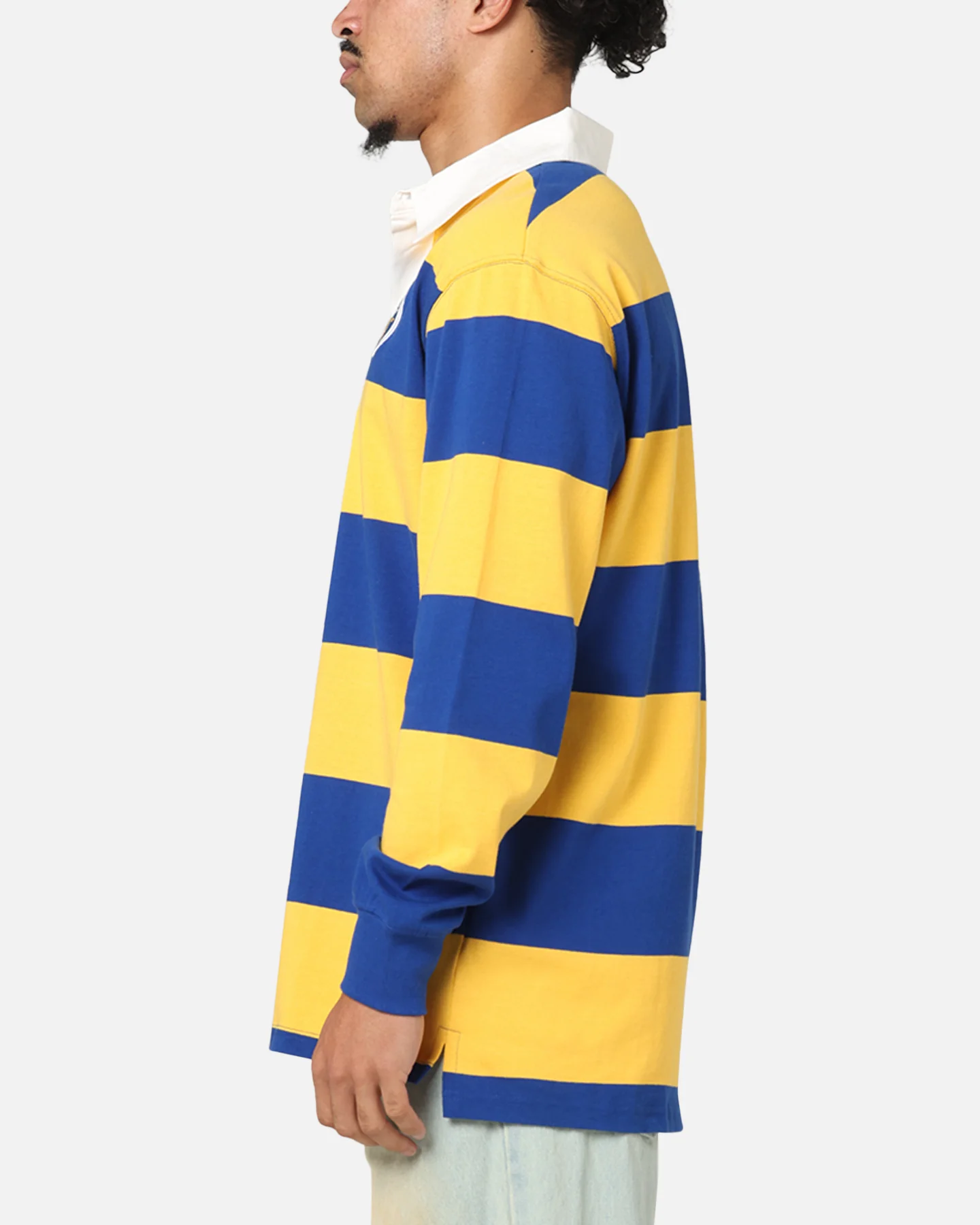 Bleacher Athletic Parramatta Eels NRL Stripe Rugby Polo Shirt Official Team Colour - Image 5