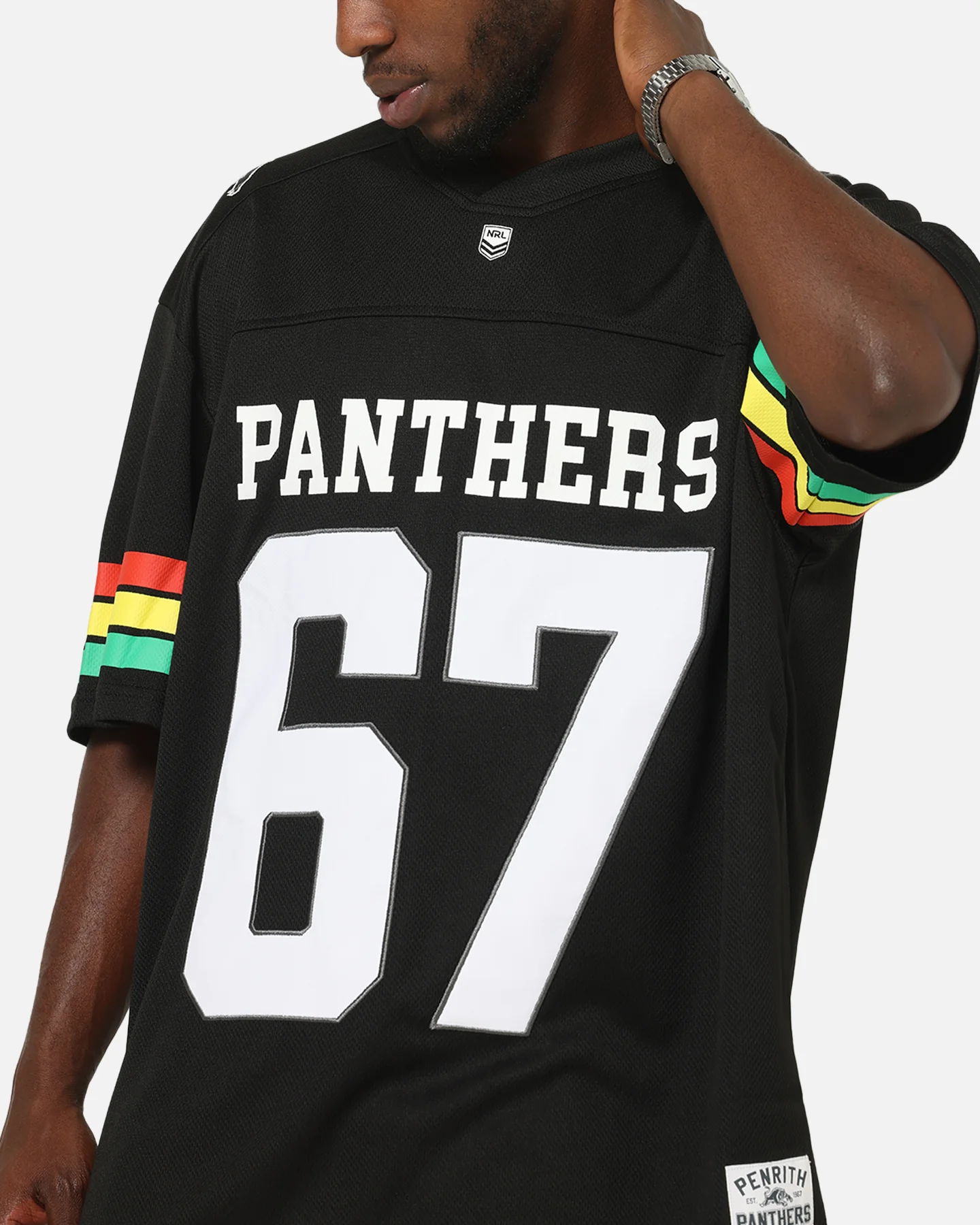 Bleacher Athletic Penrith Panthers NRL Gridiron Mesh Jersey Official Team Color - Image 7