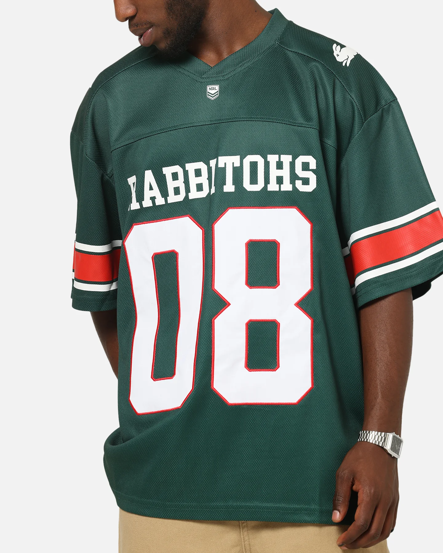 Bleacher Athletic South Sydney Rabbitohs NRL Gridiron Mesh Jersey Official Team Color - Image 7