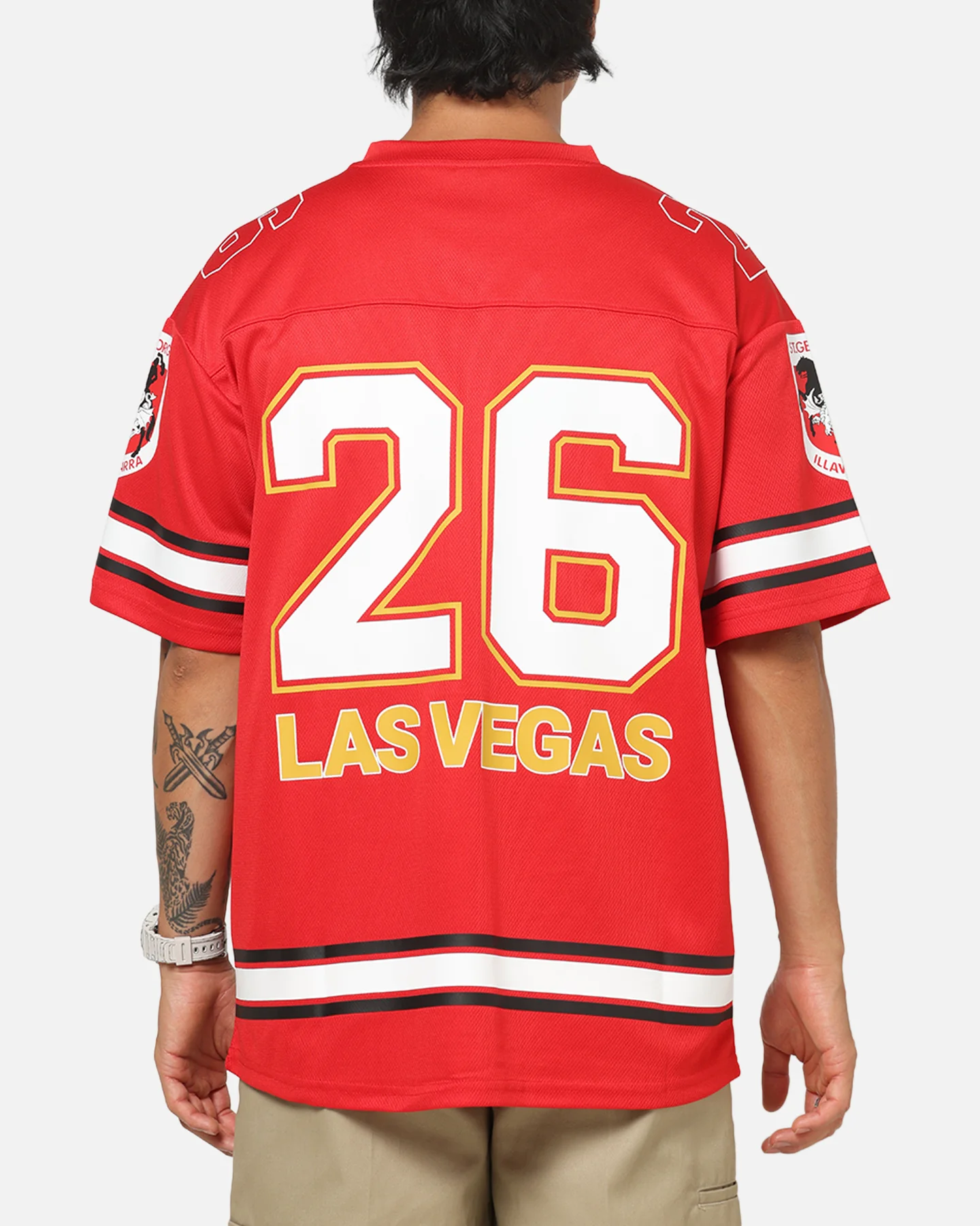 Bleacher Athletic St. George Illawarra Dragons NRL Vegas Round 2026 Jersey Red - Image 2