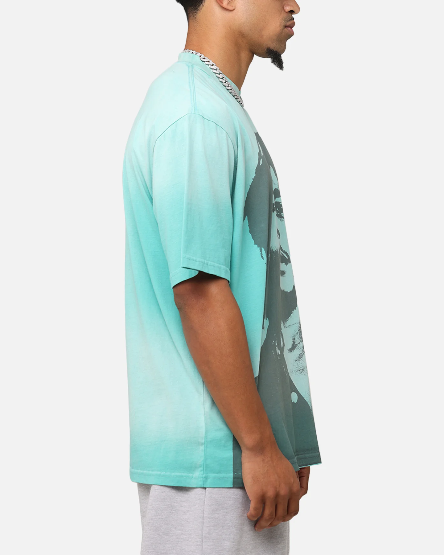 Bob Marley Bob Hem Vintage T-Shirt Washed Teal/Black - Image 4