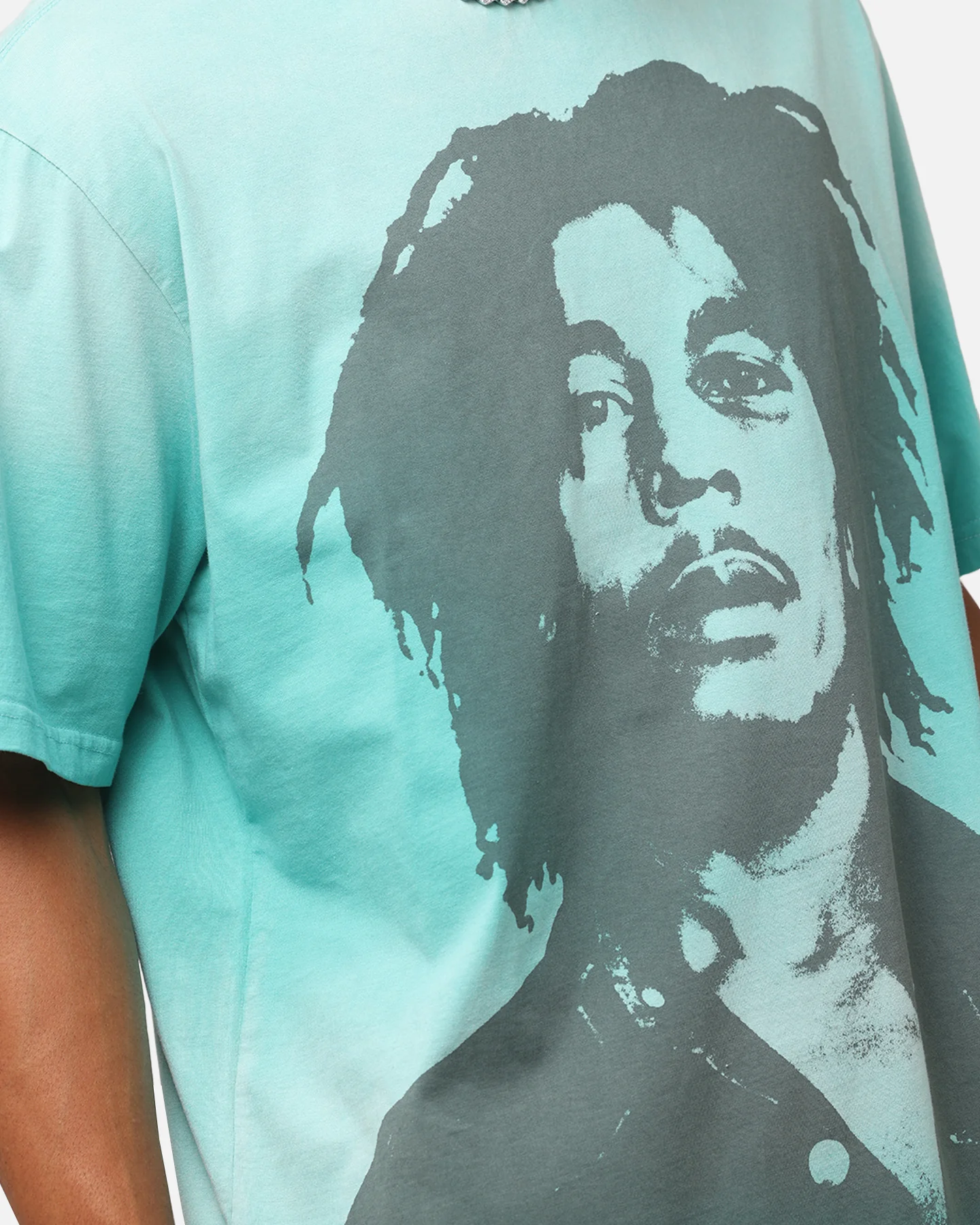 Bob Marley Bob Hem Vintage T-Shirt Washed Teal/Black - Image 6