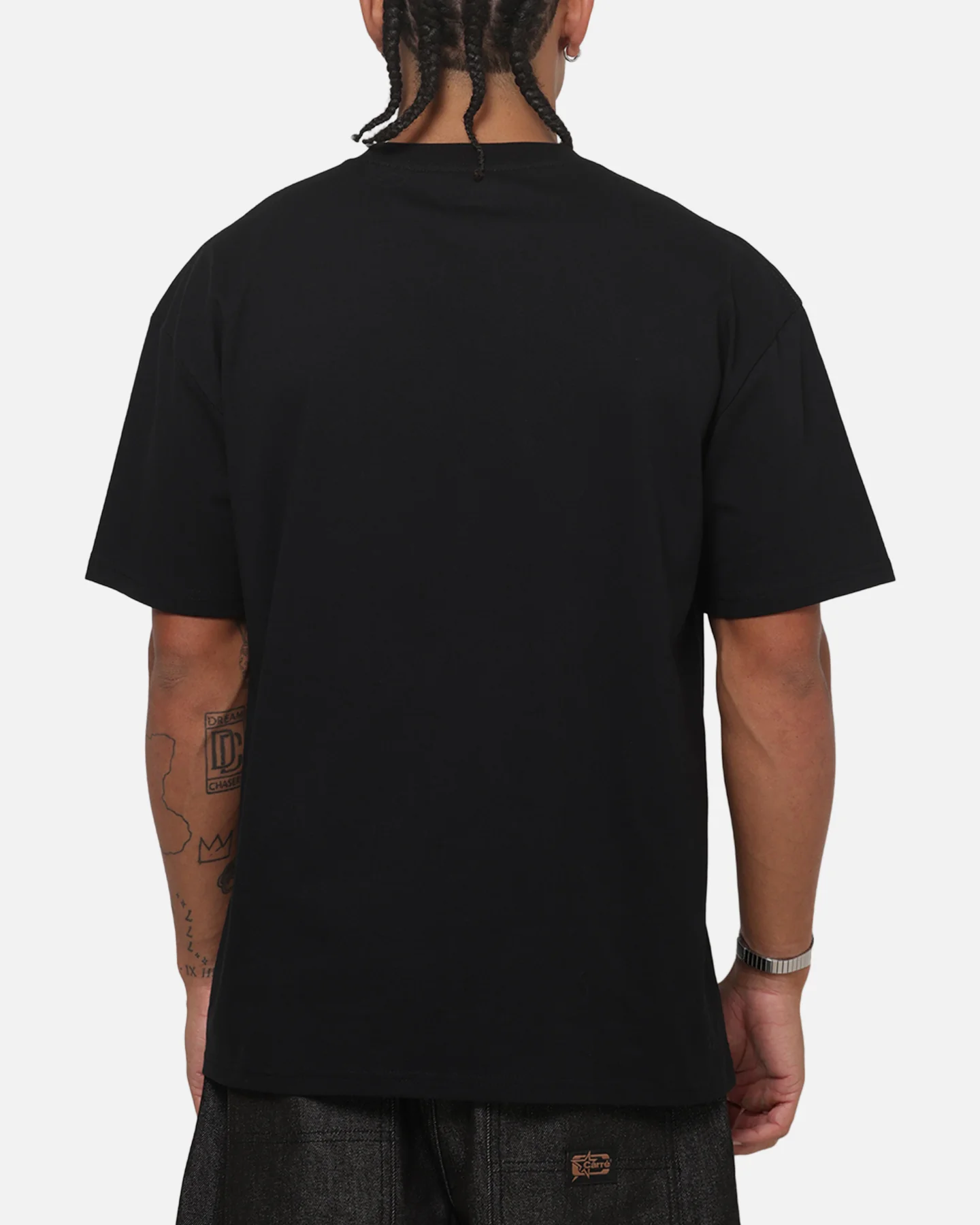 Carre Box Check T-Shirt Solid Black - Image 3