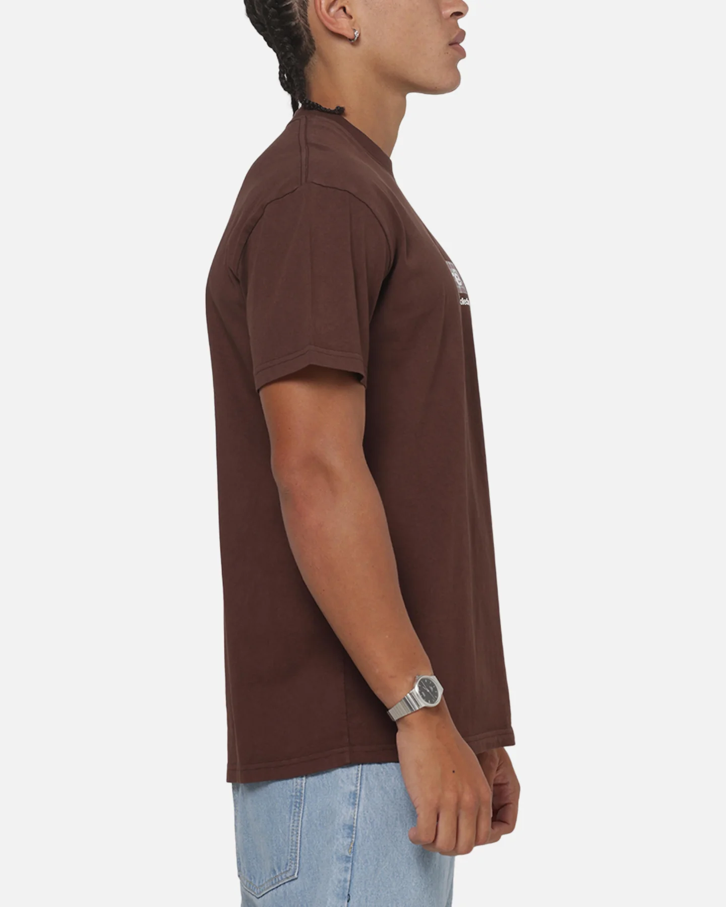 Carre Box Check T-Shirt Brown - Image 4