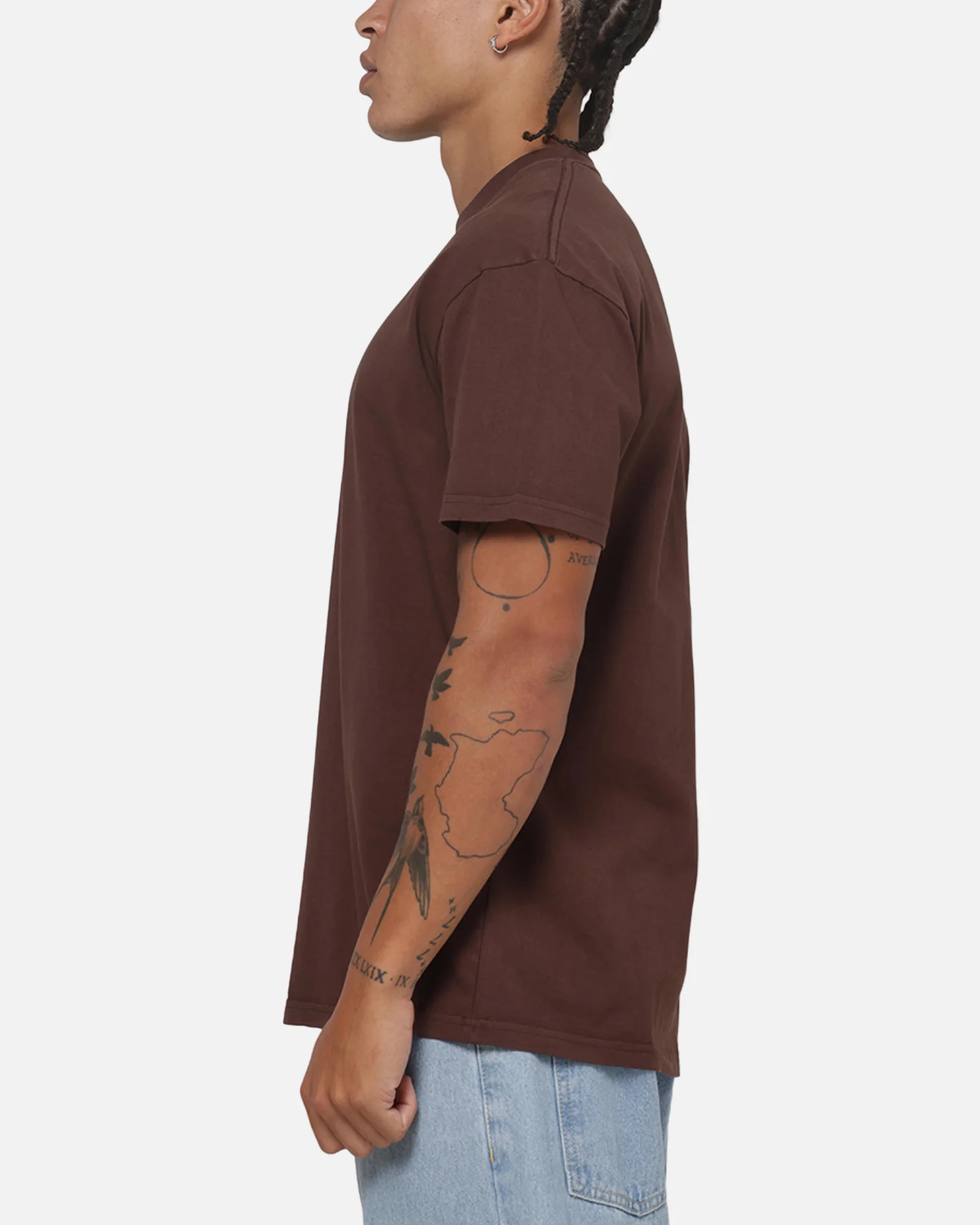 Carre Box Check T-Shirt Brown - Image 5