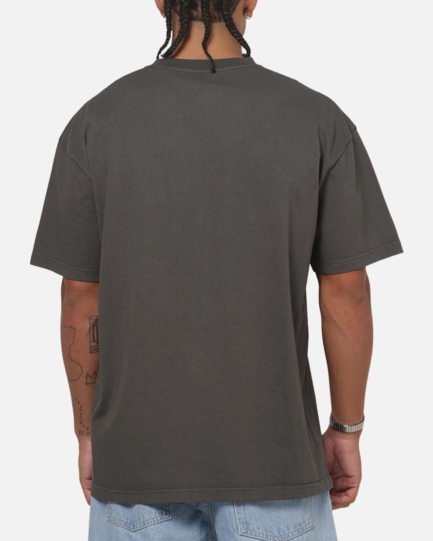 Carre Box Check T-Shirt Charcoal - Image 3