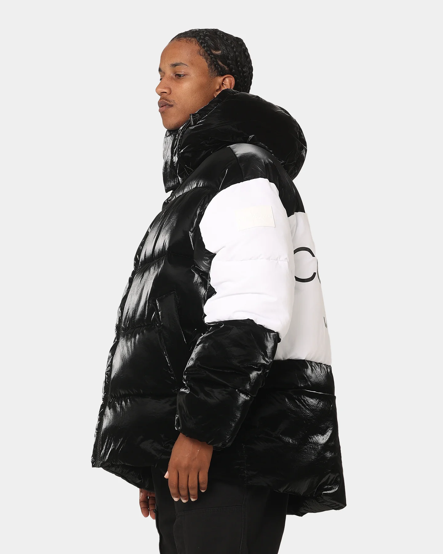 Calvin Klein Bold Logo Colourblock Puffer Jacket Ck Black/Bright White - Image 7