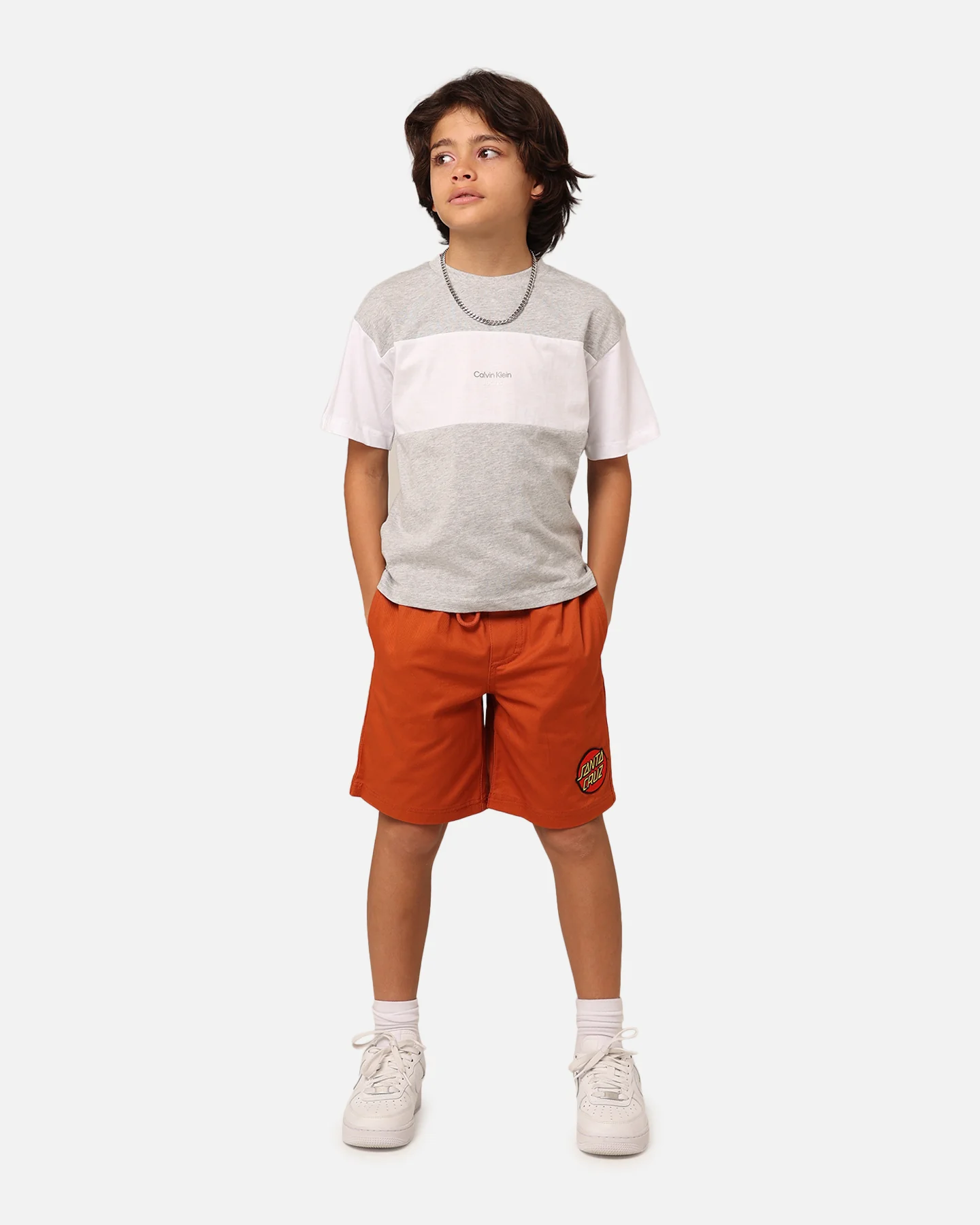 Calvin Klein Kids' Colour Block T-Shirt Grey - Image 2