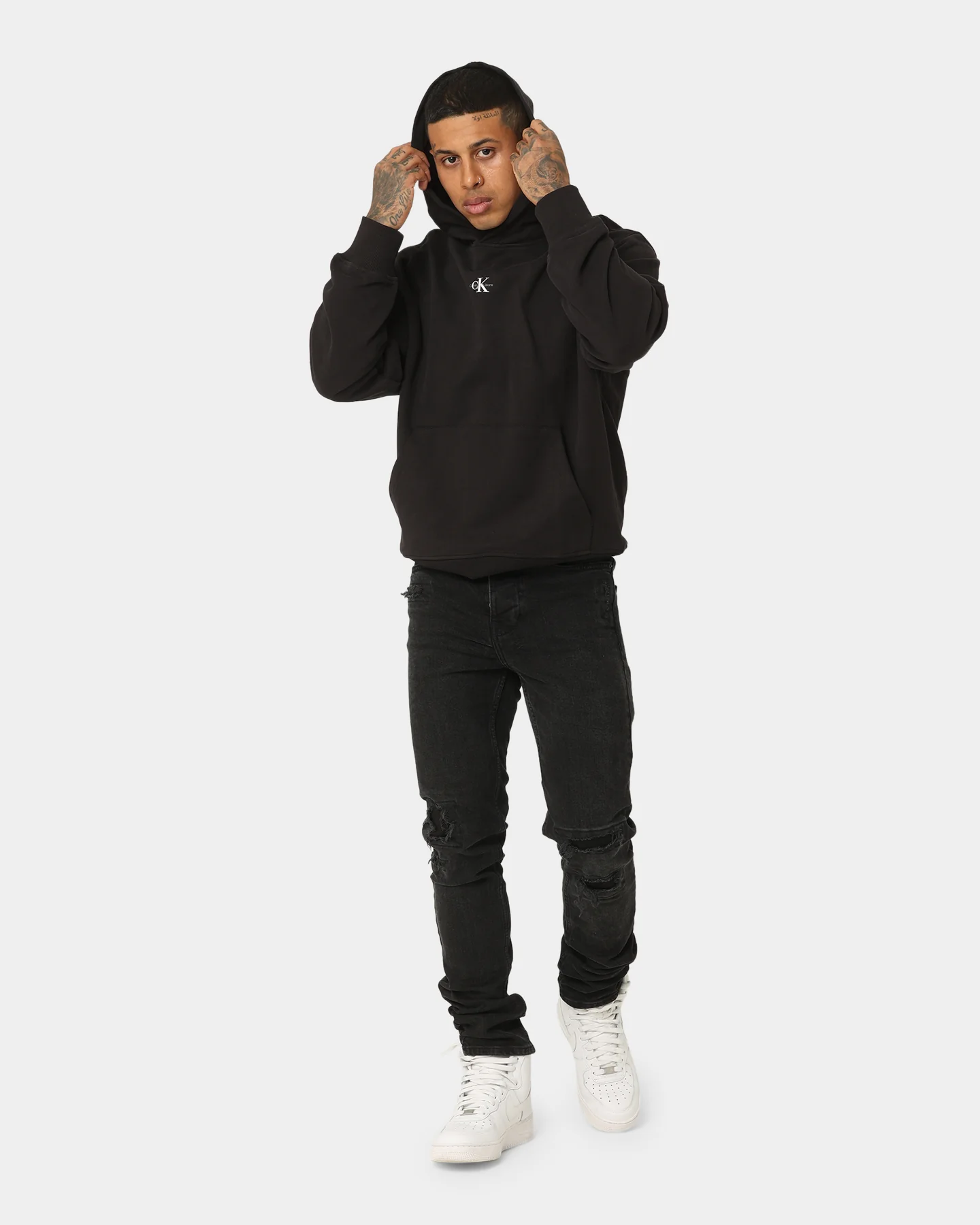 Calvin Klein Micro Monologo Hoodie Ck Black - Image 2