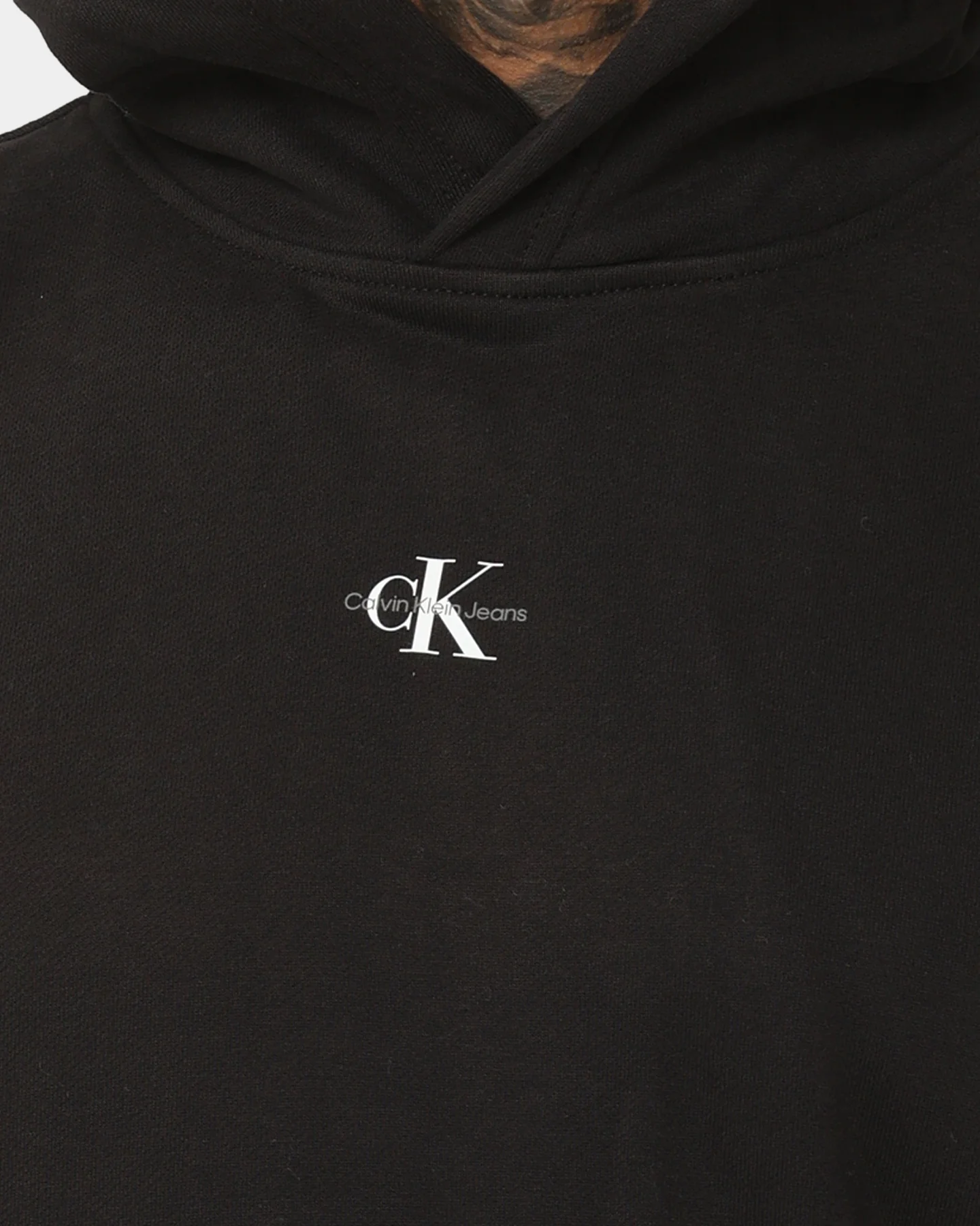 Calvin Klein Micro Monologo Hoodie Ck Black - Image 3