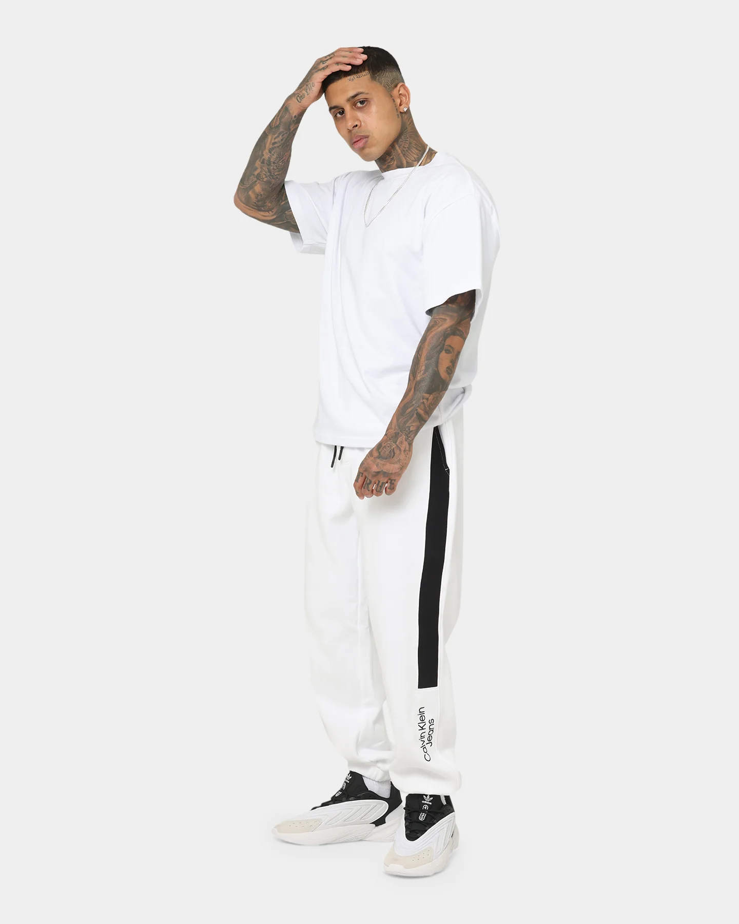 Calvin Klein Stacked Colourblock HWK Pants Bright White/Ck Black - Image 2
