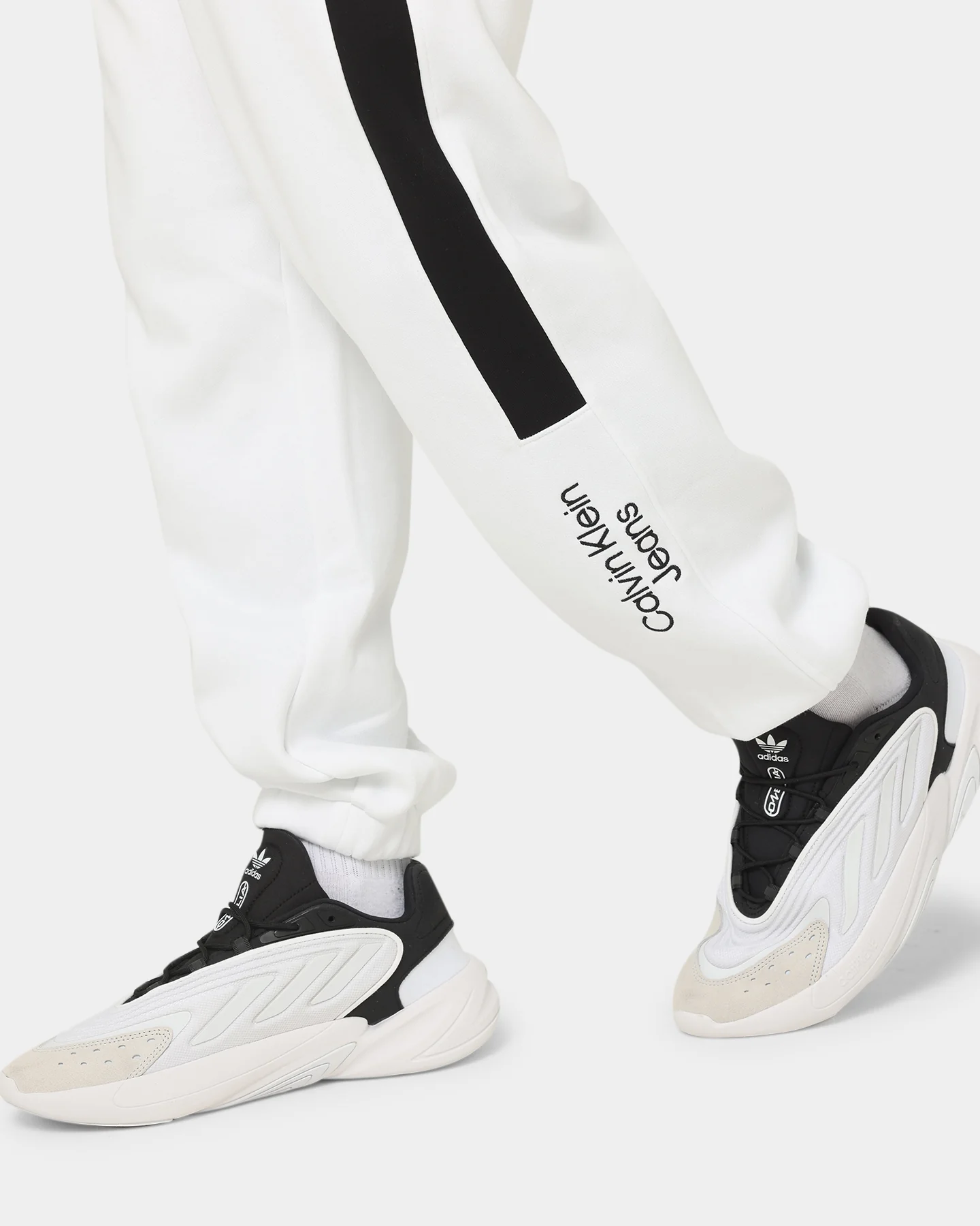Calvin Klein Stacked Colourblock HWK Pants Bright White/Ck Black - Image 4