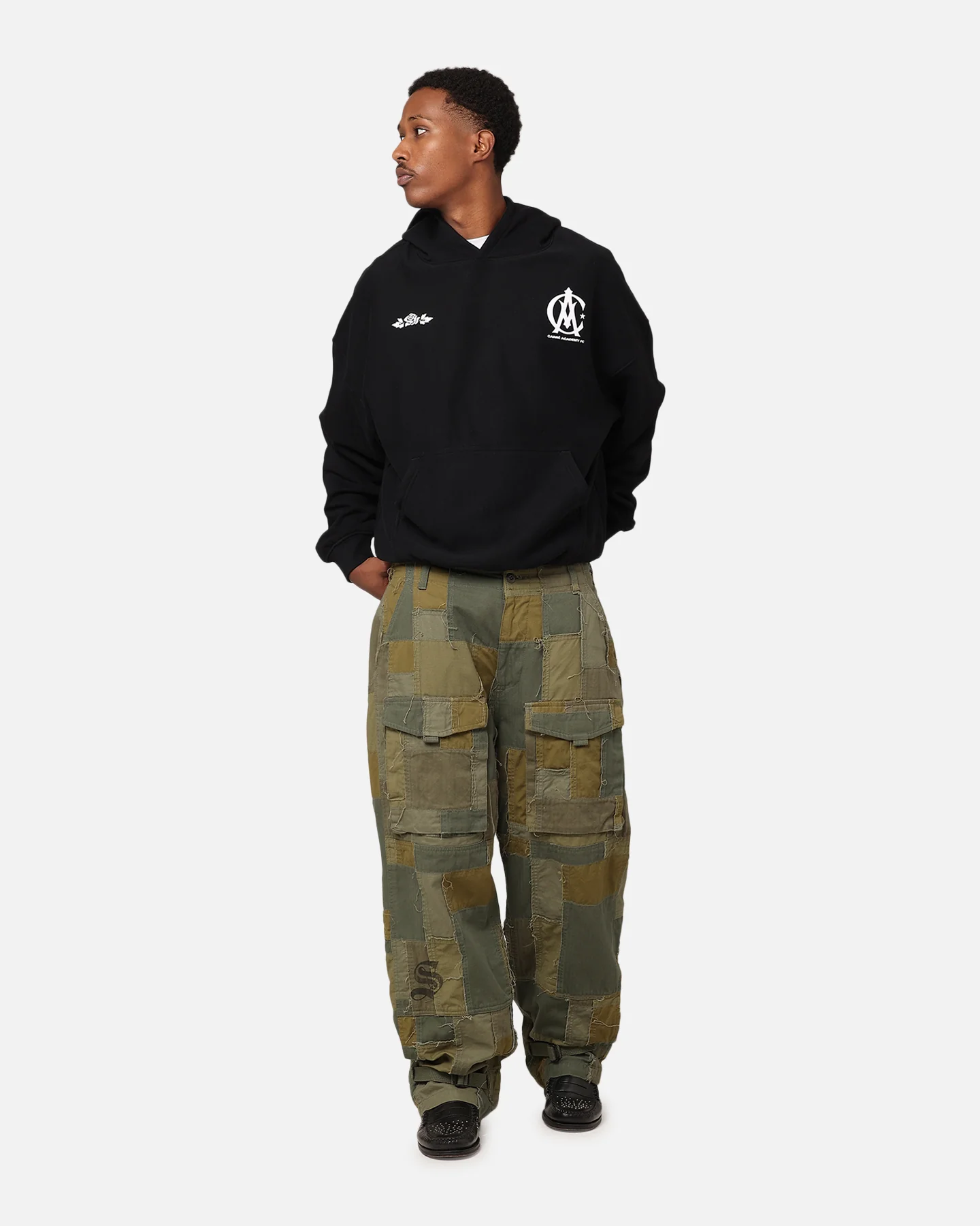 Carre Academy Chest Hoodie Black - Image 3
