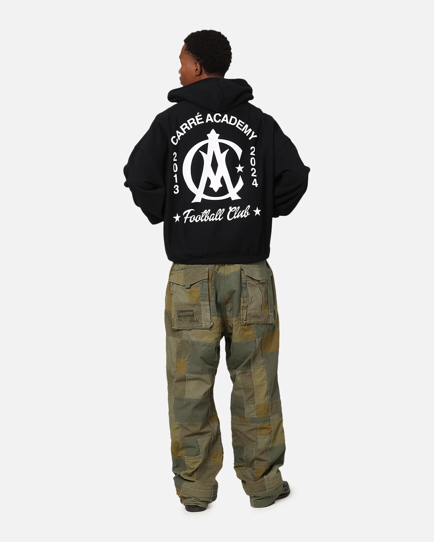 Carre Academy Chest Hoodie Black - Image 4
