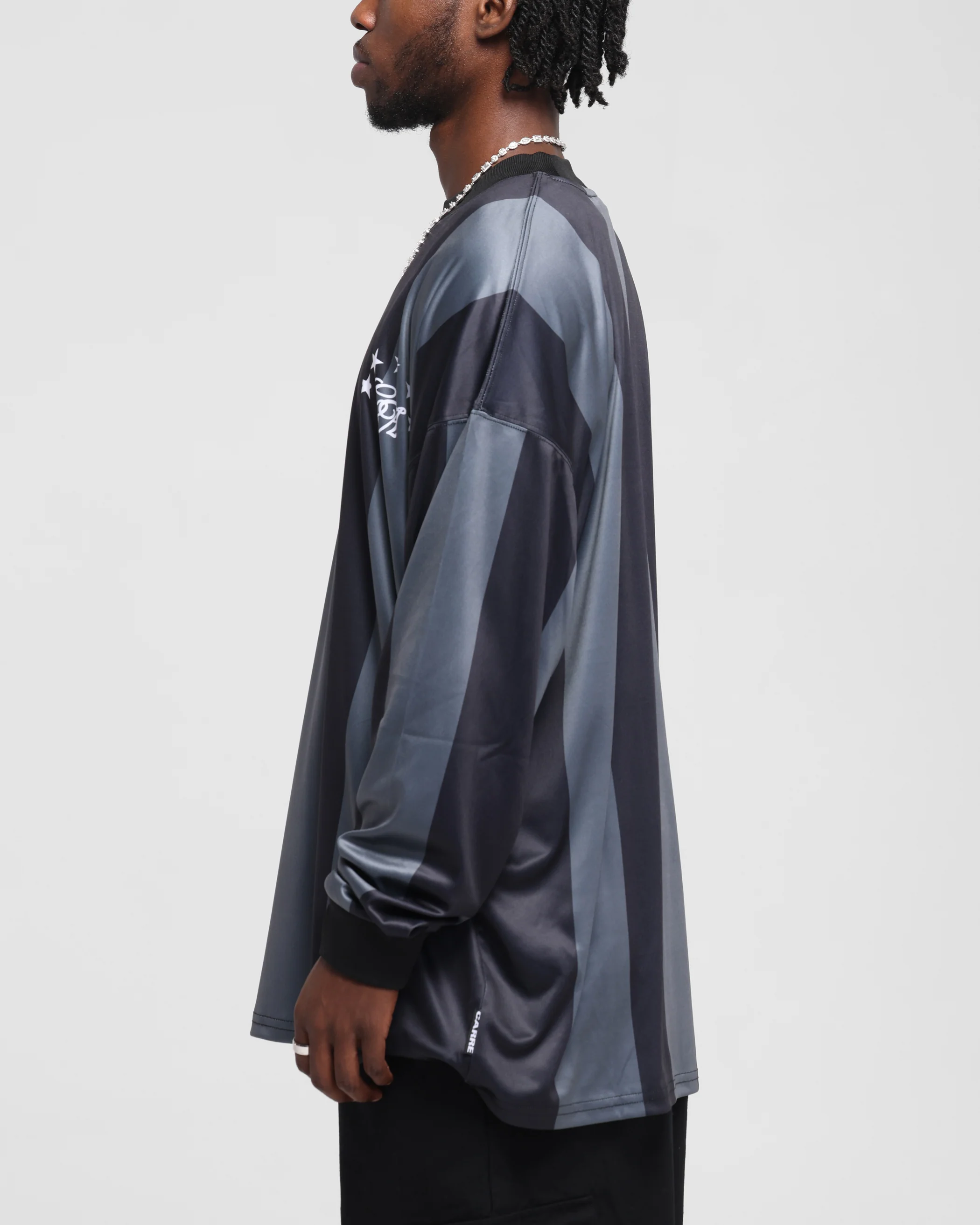 Carre Academy Oversized Long Sleeve T-Shirt Black/Grey - Image 5