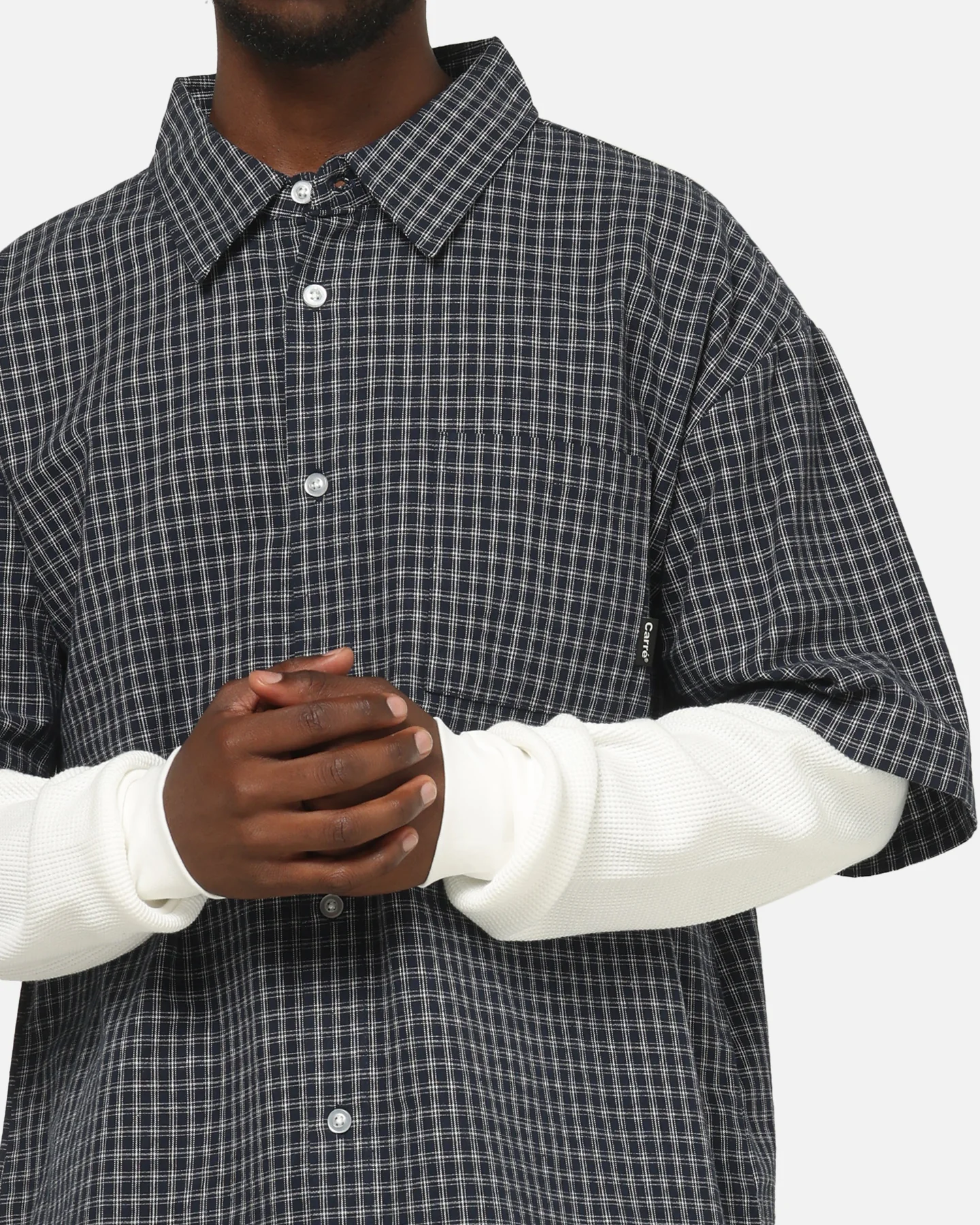 Carre Archive Layered Shirt Navy Plaid - Image 6