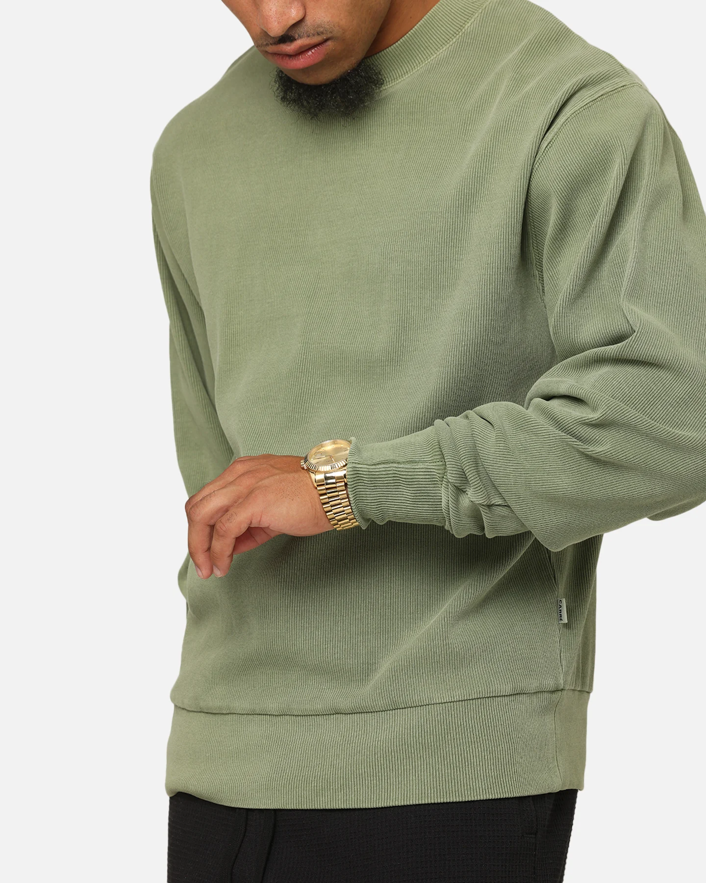 Carre Avenue Ribbed Crewneck Olive - Image 6